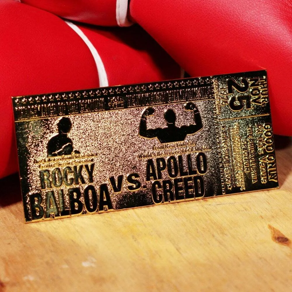 Rocky 2 24k Karat Gold Plated Replica Fight Ticket Brand New & Sealed, image 2