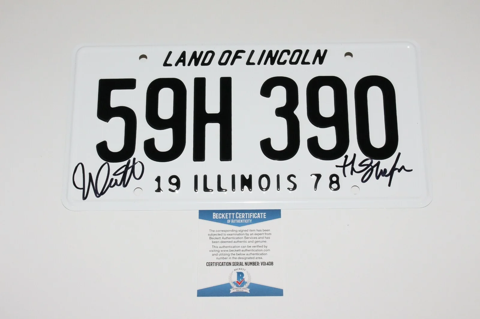 Nick Castle — NICK CASTLE SIGNED HALLOWEEN MOVIE MICHAEL MYERS LICENSE PLATE BECKETT BAS COA, image 3