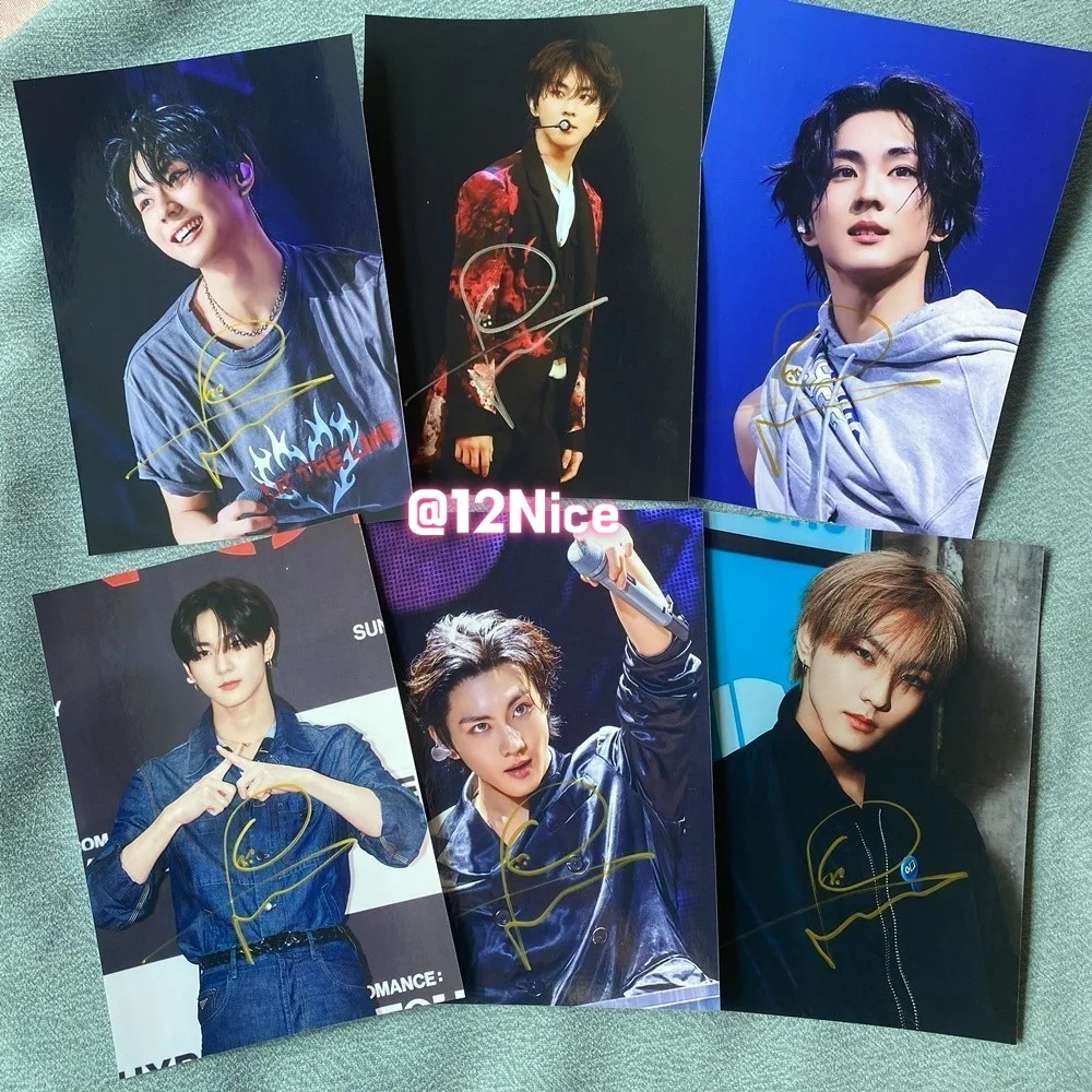 JUNGWON — K-POP ENHYPEN JUNGWON Autographed Hand Signed Photo 4*6 Combine Set #Nice, image 2