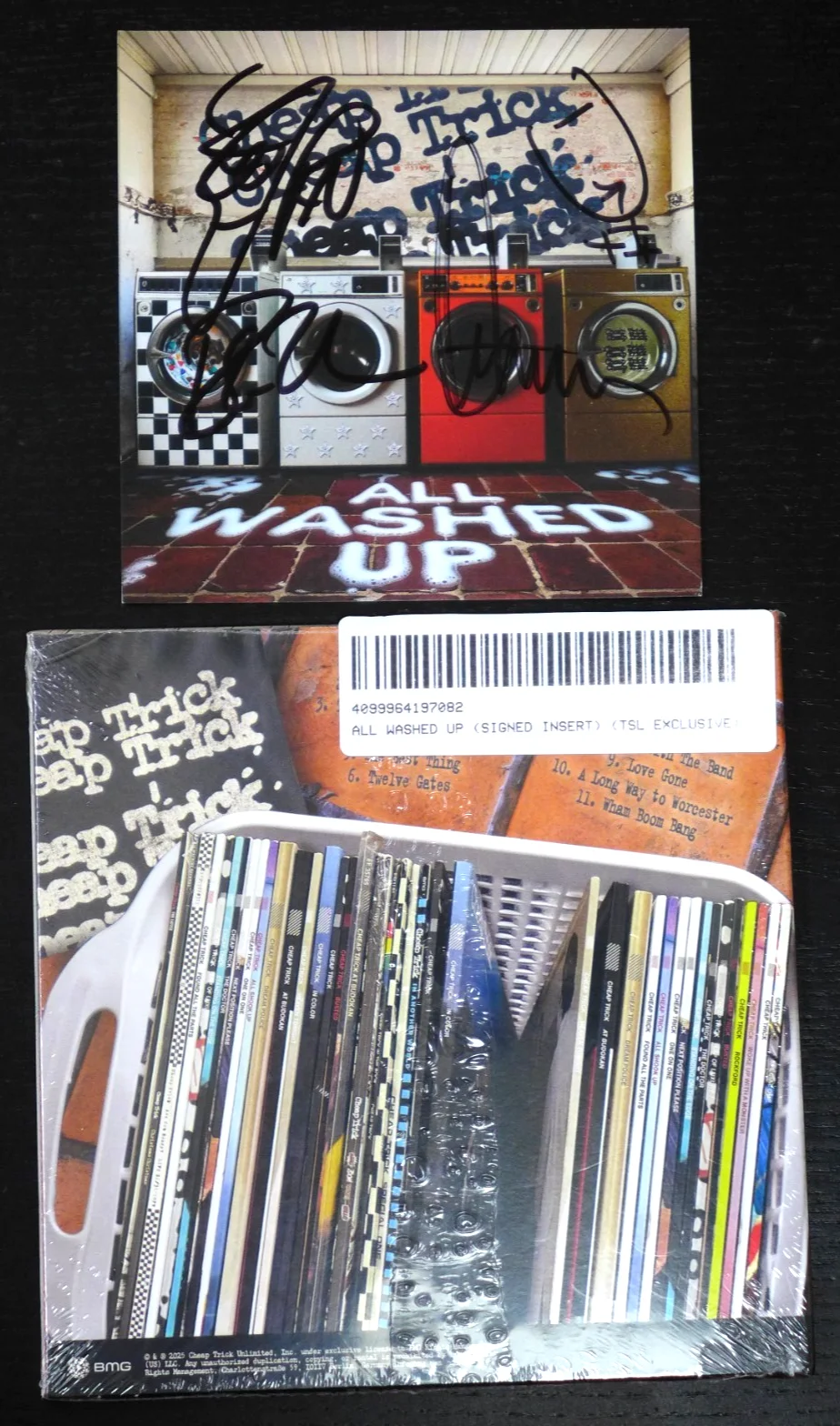 CHEAP TRICK - AUTOGRAPHED "ALL WASHED UP" SIGNED ART CARD NEW SEALED CD 2025, image 2