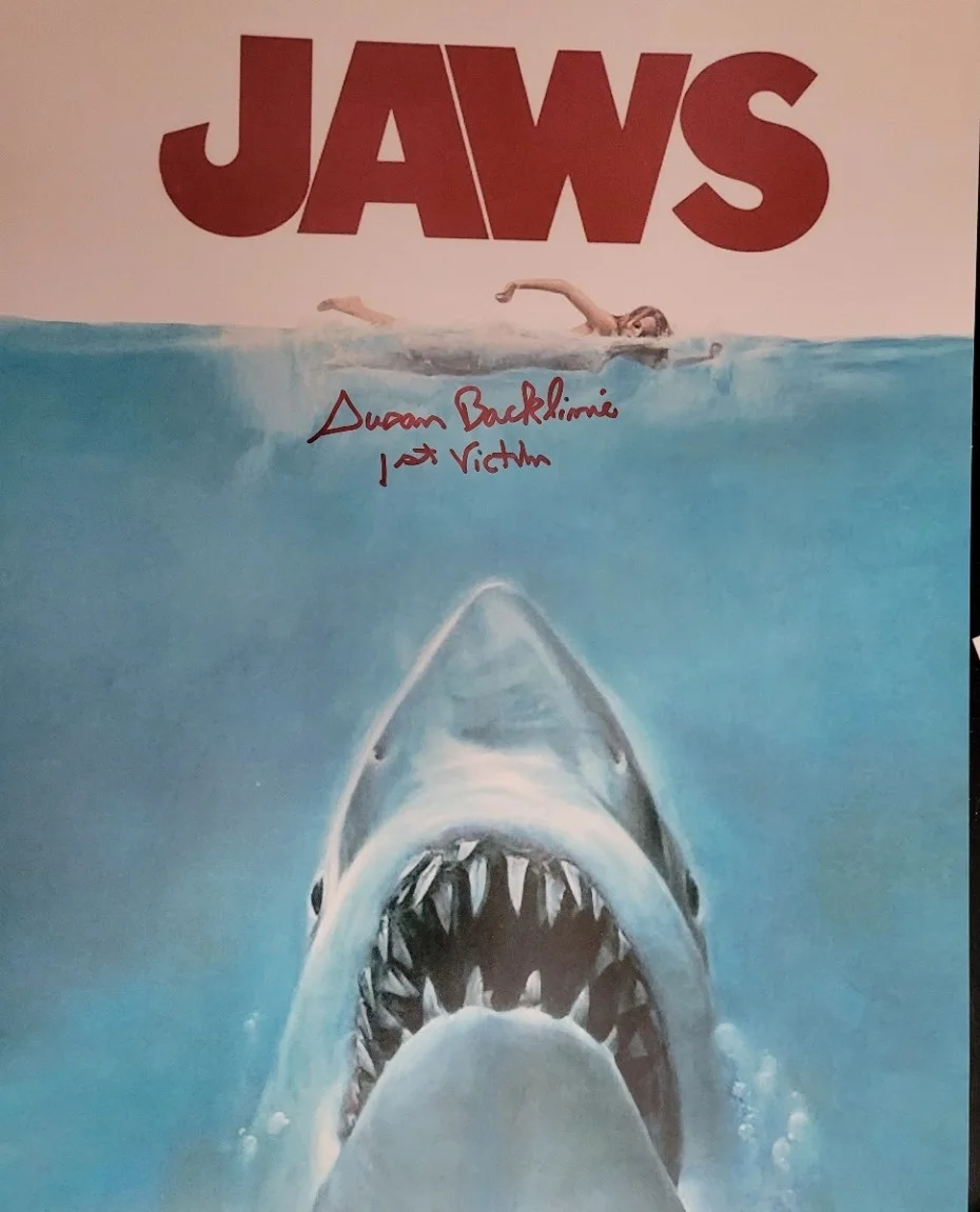 Susan Backlinie — Susan Backlinie signed JAWS 11x14 photo Chrissie 1st Victim