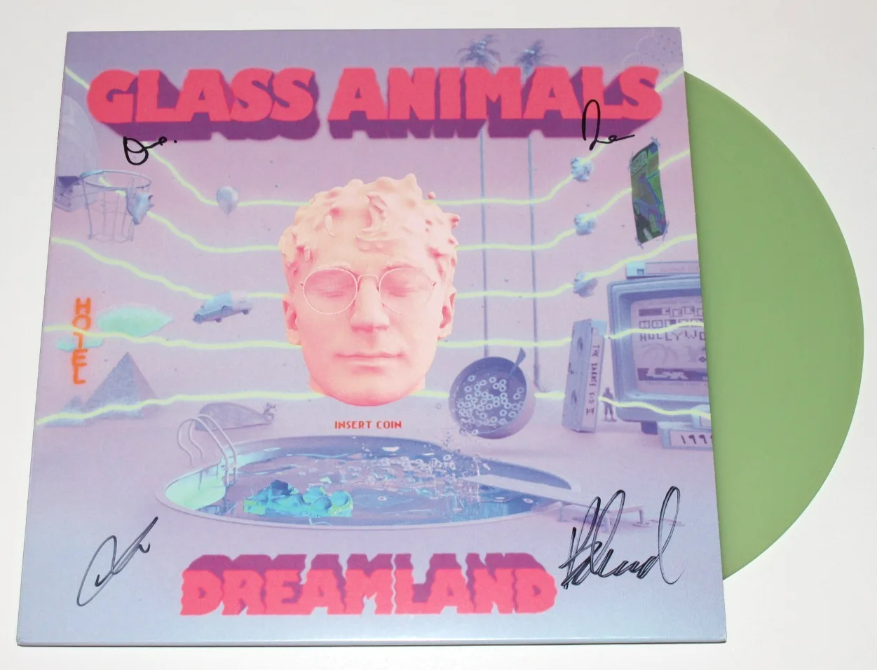 GLASS ANIMALS BAND SIGNED DREAMLAND ALBUM VINYL RECORD x4 COA ZABA DAVE BAYLEY, изображение 2