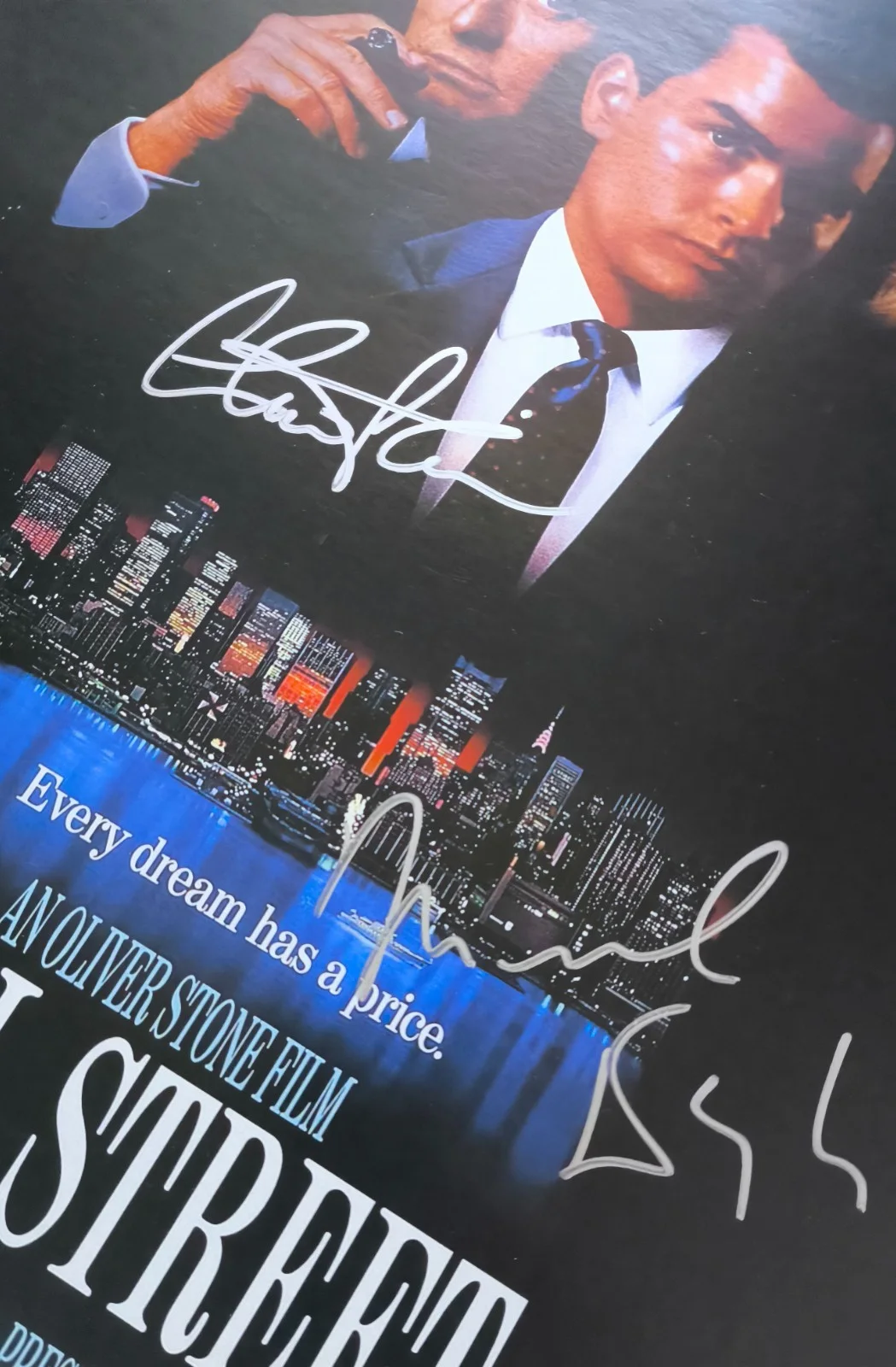 Charlie Sheen, Michael Douglas — Autograph Charlie Sheen, Michael Douglas Signed 11x17 Poster ( Wall Street ), image 2