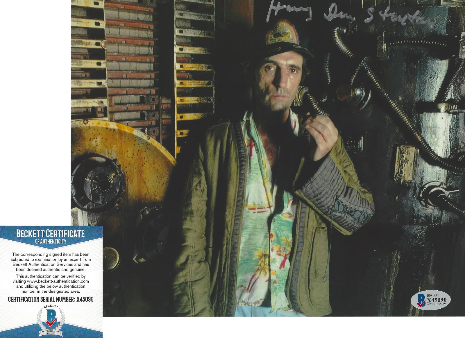 HARRY DEAN STANTON SIGNED 'ALIEN' 8x10 MOVIE PHOTO 2 ACTOR BECKETT COA BAS, изображение 2