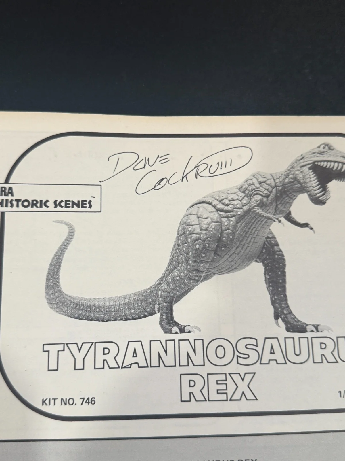 Dave Cockrum — Aurora T Rex Model Kit 746 Instructions Signed Dave Cockrum X-Men Artist, image 3