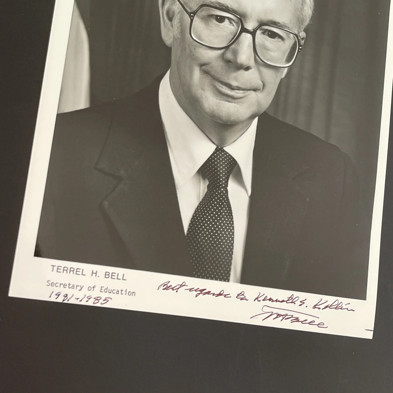 Sec. Of Education Terrel H. Bell: Hand Signed Political Photograph 8x10“ / KSK, image 4