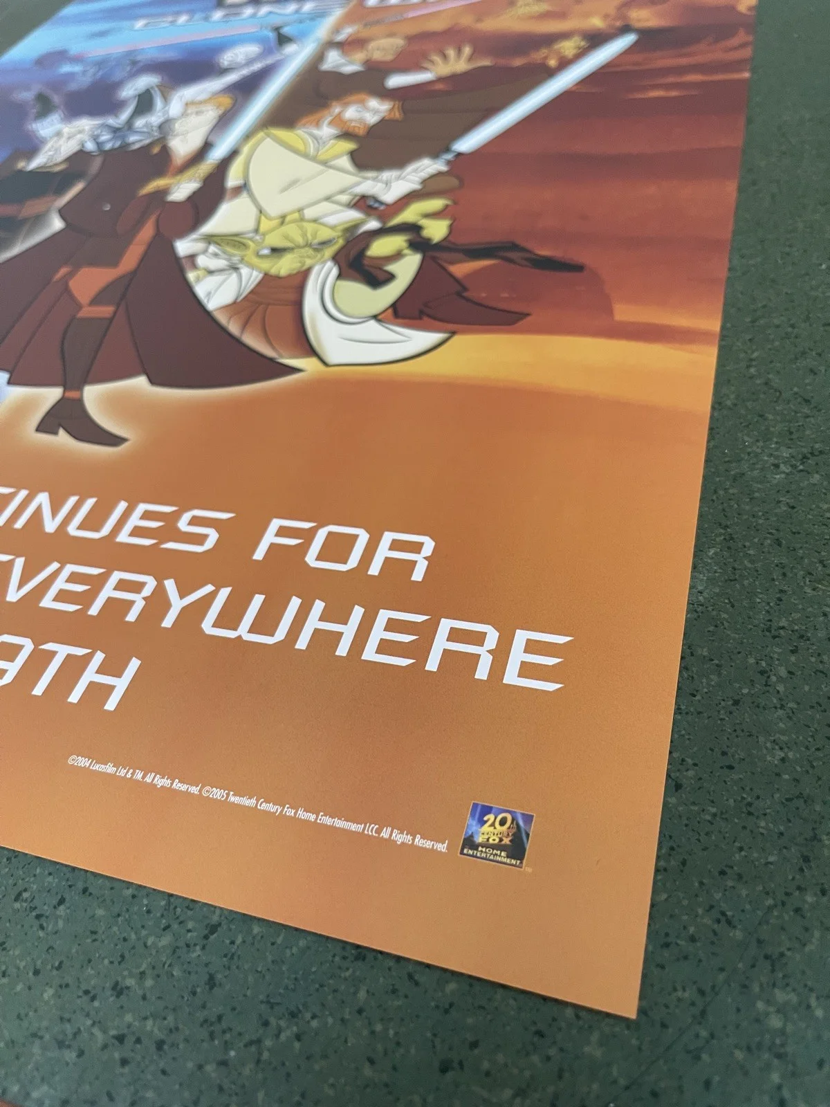 Original Star Wars, Clone Wars (2004) Video Shop Movie Promo Poster - A2 - RARE, изображение 5