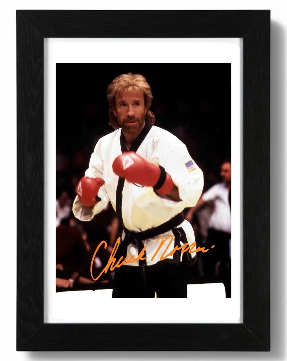 Chuck Norris Signed Autograph PHOTO Pre Print 6x4/A4/ Framed Sidekicks, image 2