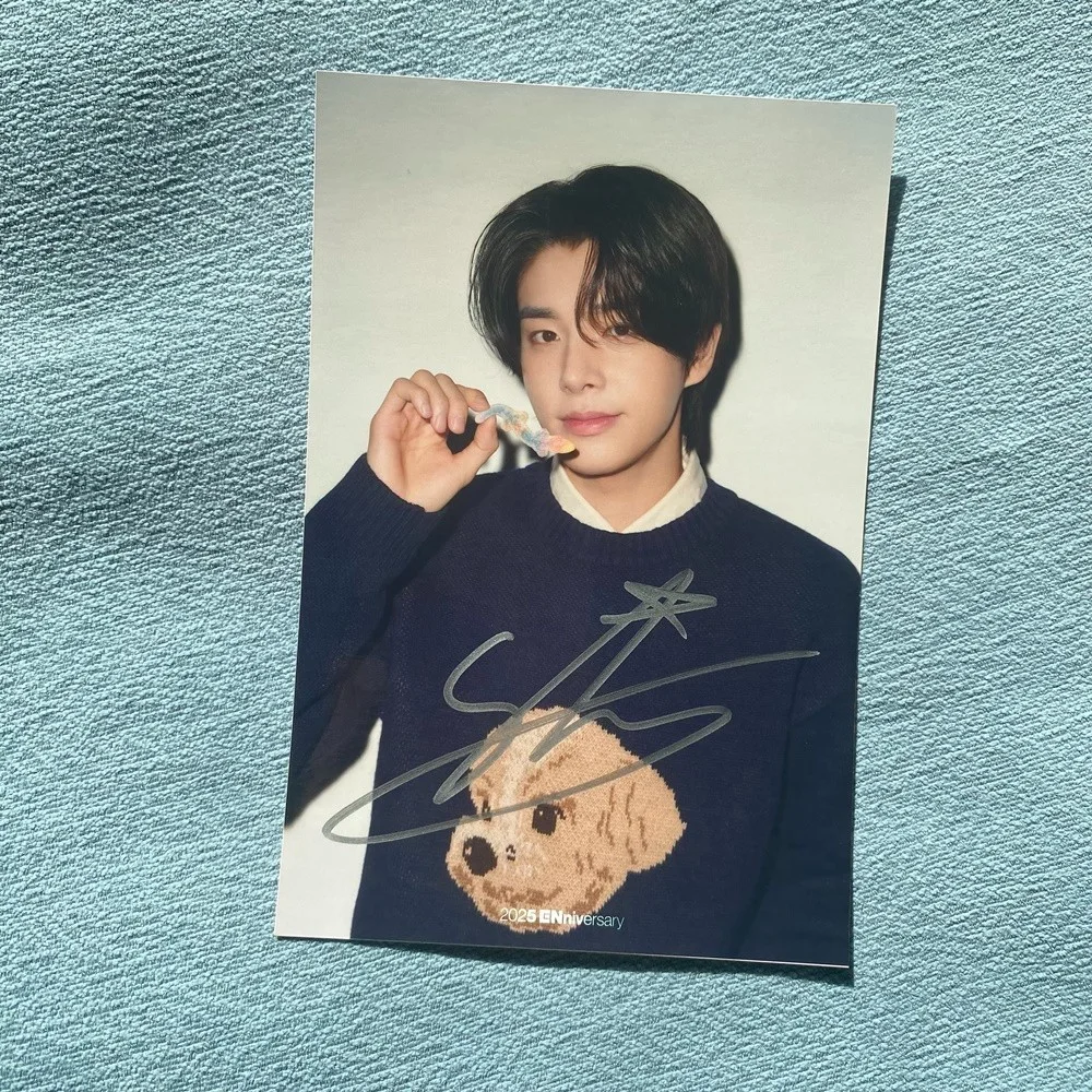 ENHYPEN Autographed Signed Photo For ENniversary FAMILY K-POP Collection 2025D, изображение 4
