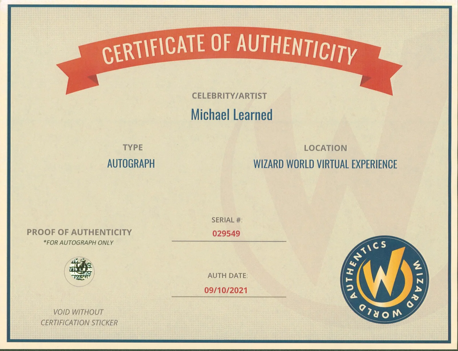 Michael Learned — Michael Learned The Waltons Authentic Signed 8x10 Photo Wizard World 3, image 2