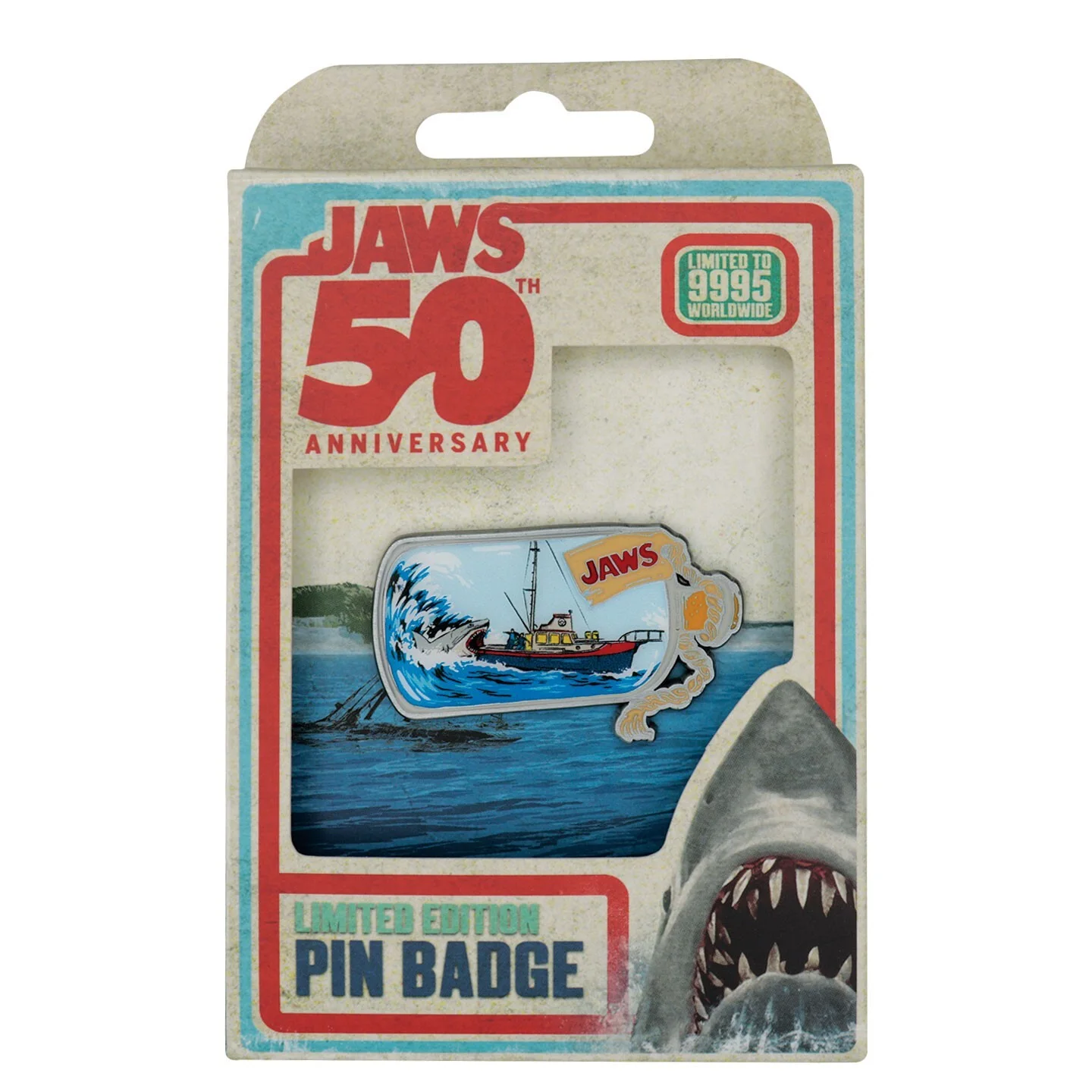 Jaws Limited Edition 50th Anniversary Ship in Bottle Enamel Pin Badge, image 2