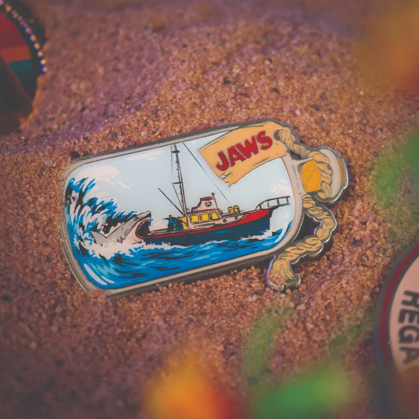 Jaws Limited Edition 50th Anniversary Ship in Bottle Enamel Pin Badge, image 4