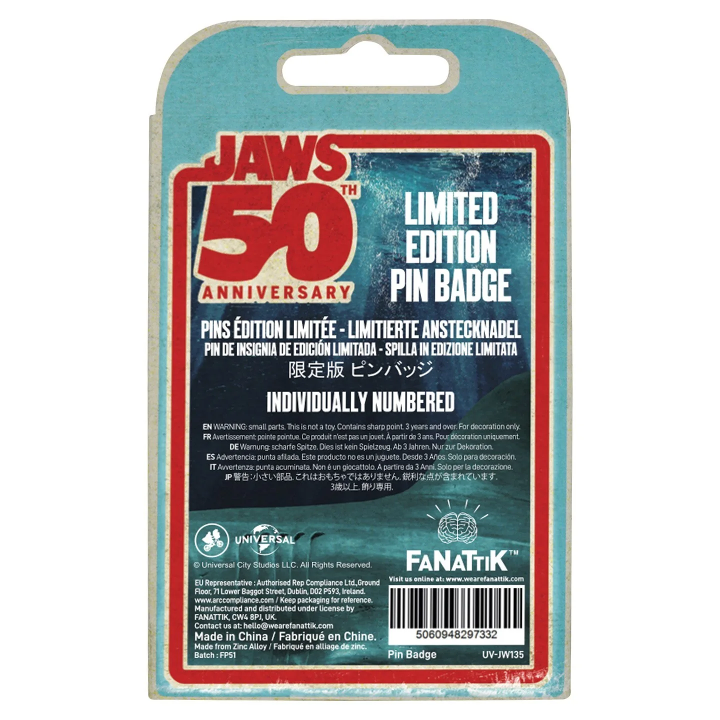 Jaws Limited Edition 50th Anniversary Ship in Bottle Enamel Pin Badge, image 5