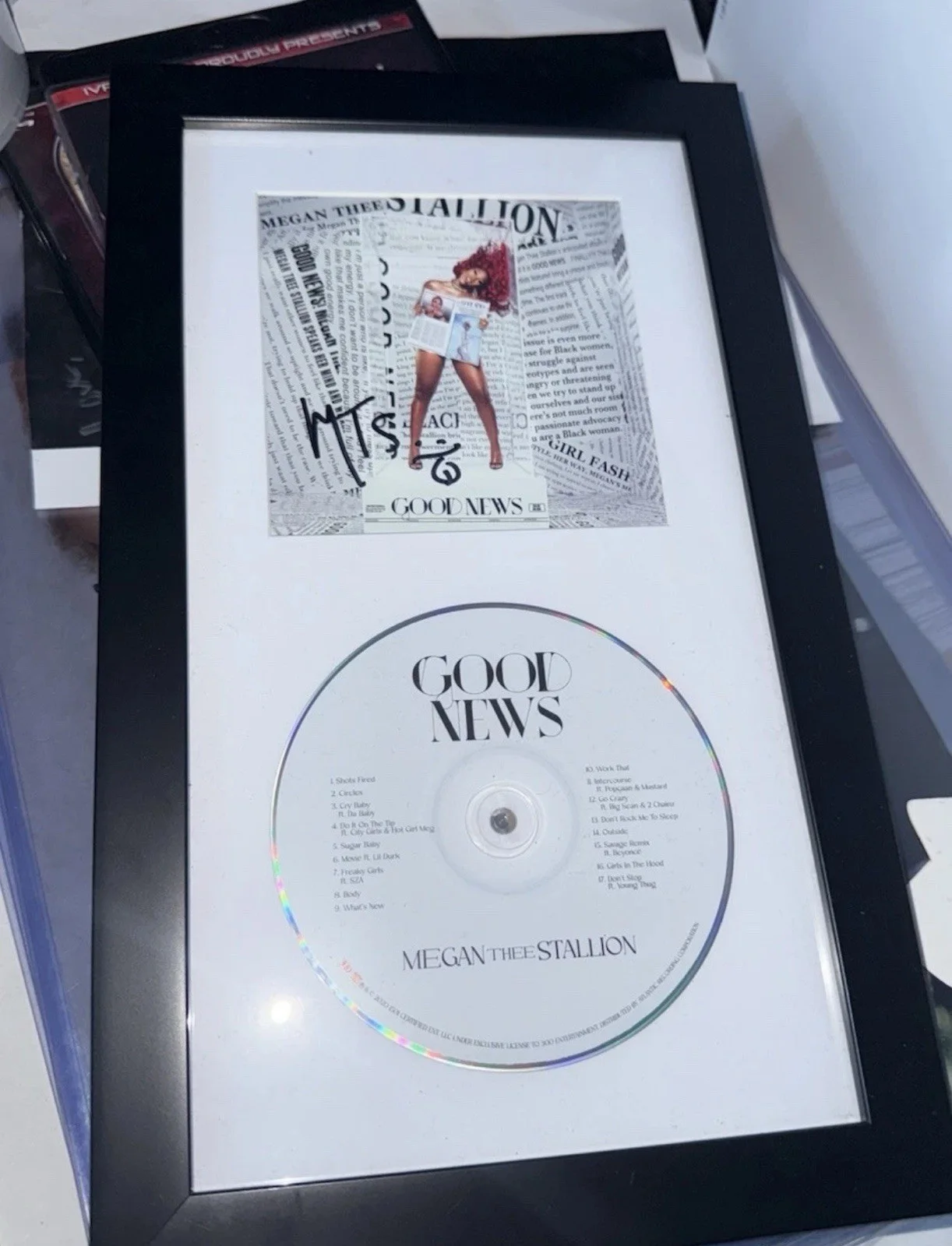 Megan Thee Stallion Signed Cd Framed, image 2