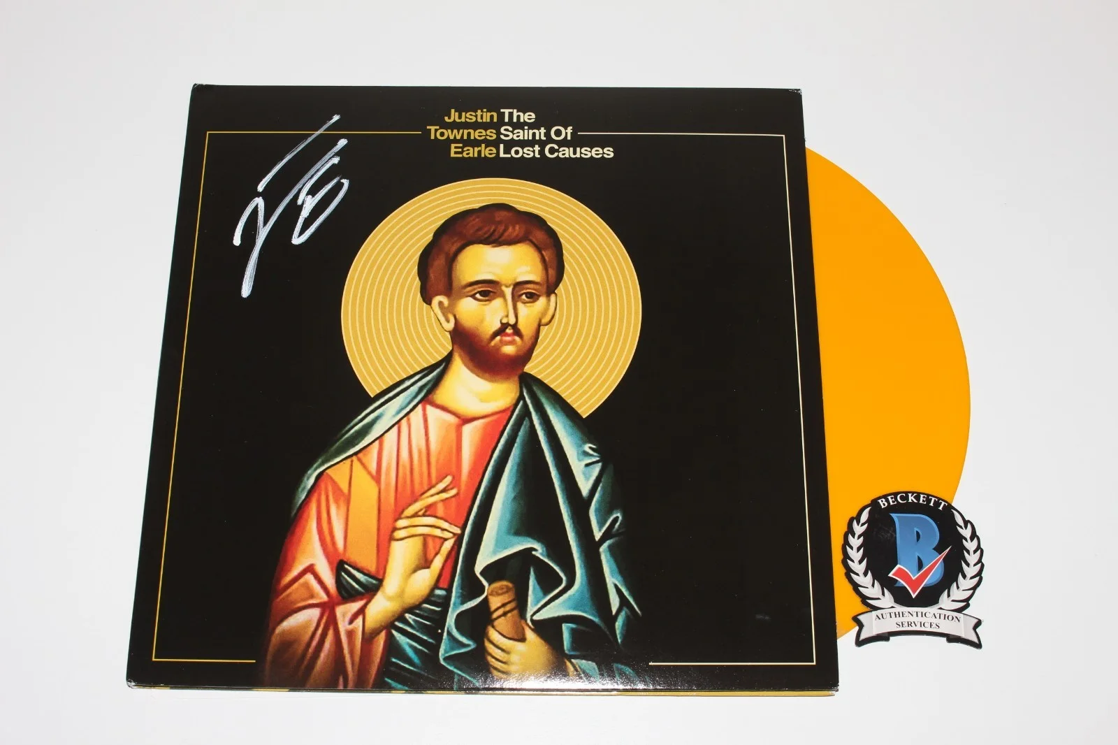 JUSTIN TOWNES EARLE SIGNED THE SAINT OF LOST CAUSES ALBUM VINYL BECKETT BAS COA, изображение 3