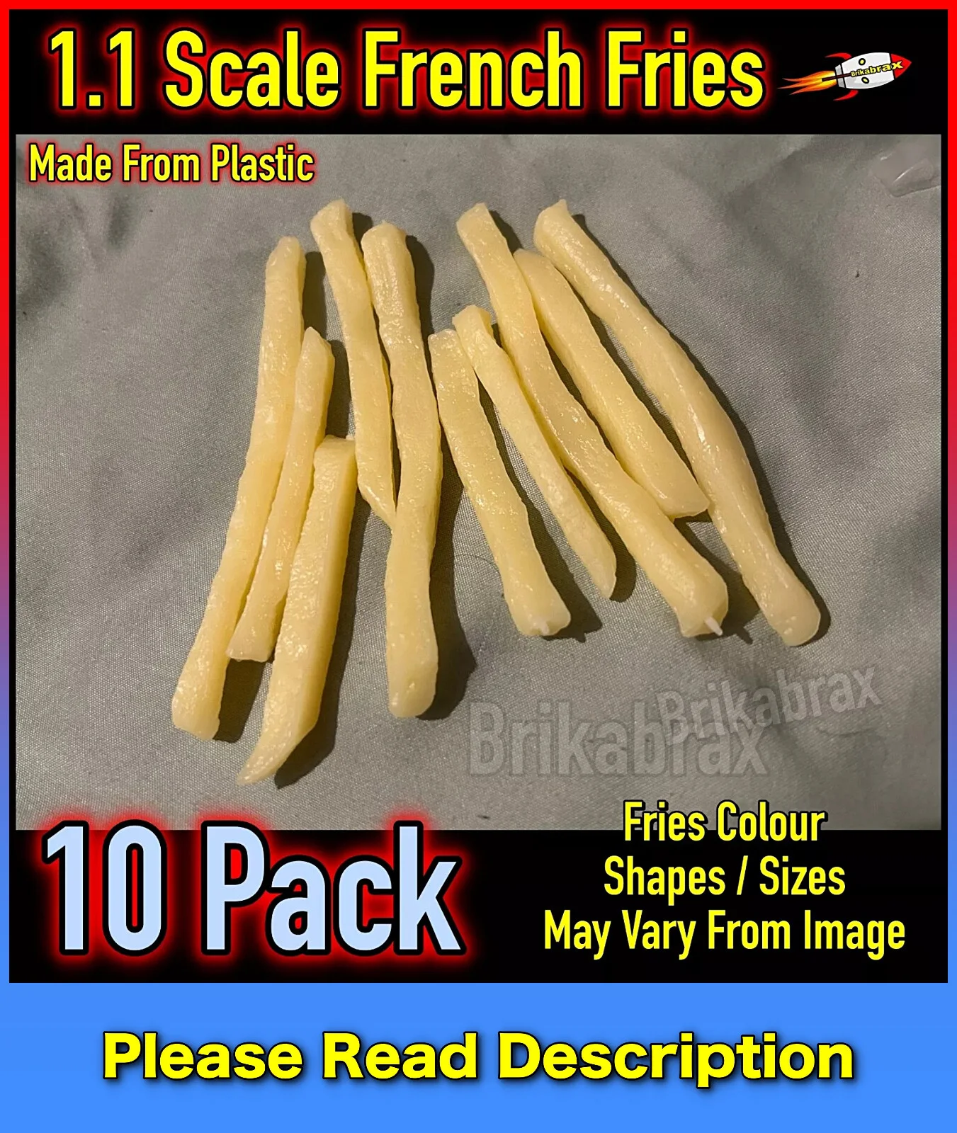 Artificial Prop Product 10 Piece French Fries Fast Food Simulation Takeaway Prop, изображение 2