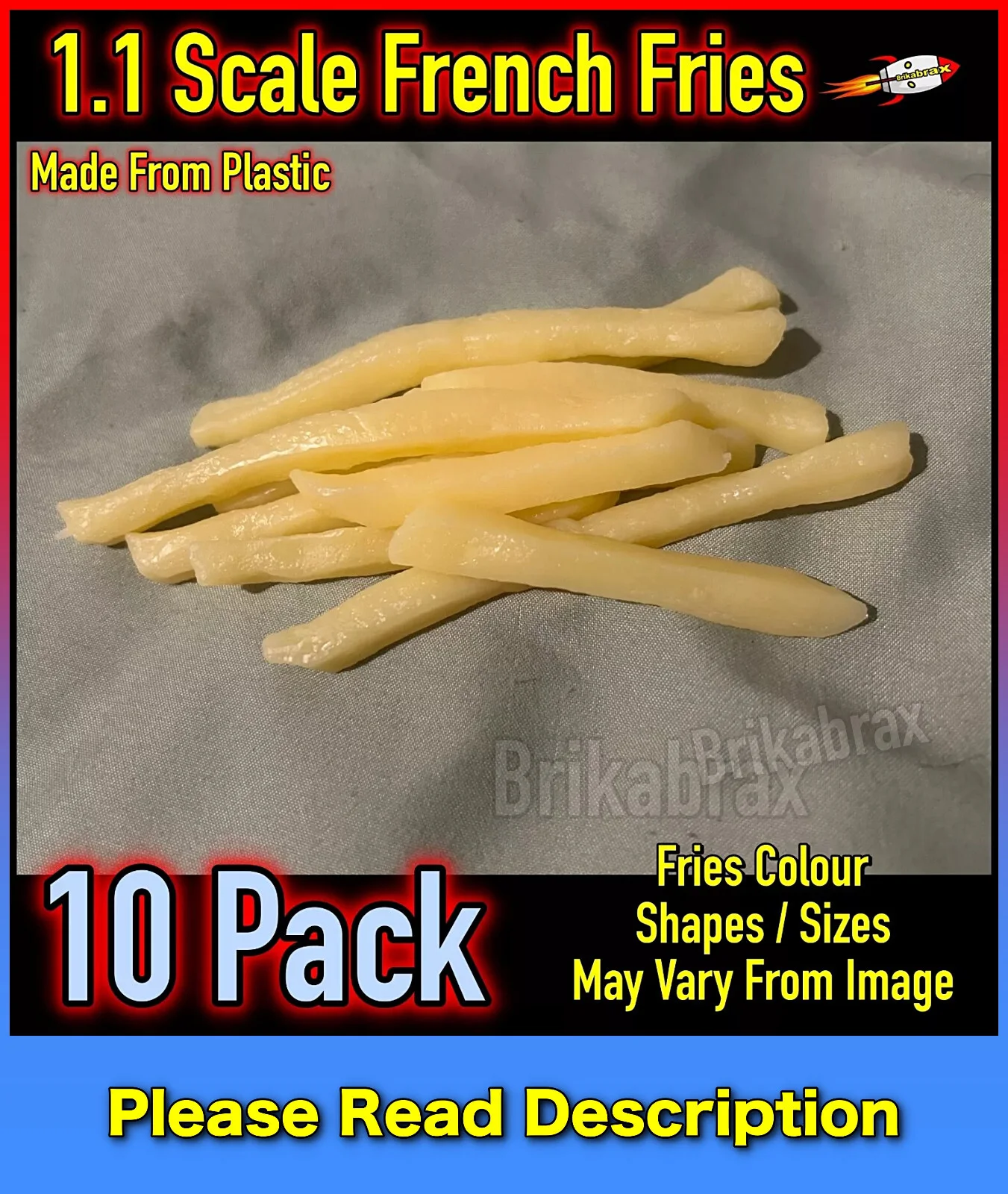 Artificial Prop Product 10 Piece French Fries Fast Food Simulation Takeaway Prop, изображение 3