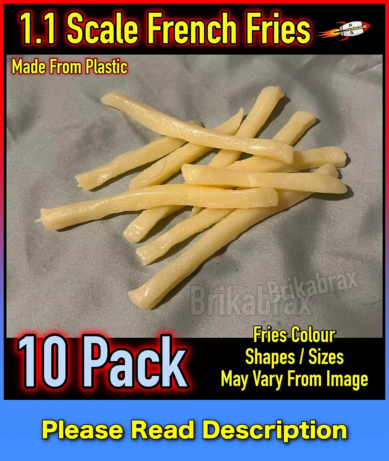 Artificial Prop Product 10 Piece French Fries Fast Food Simulation Takeaway Prop, изображение 4