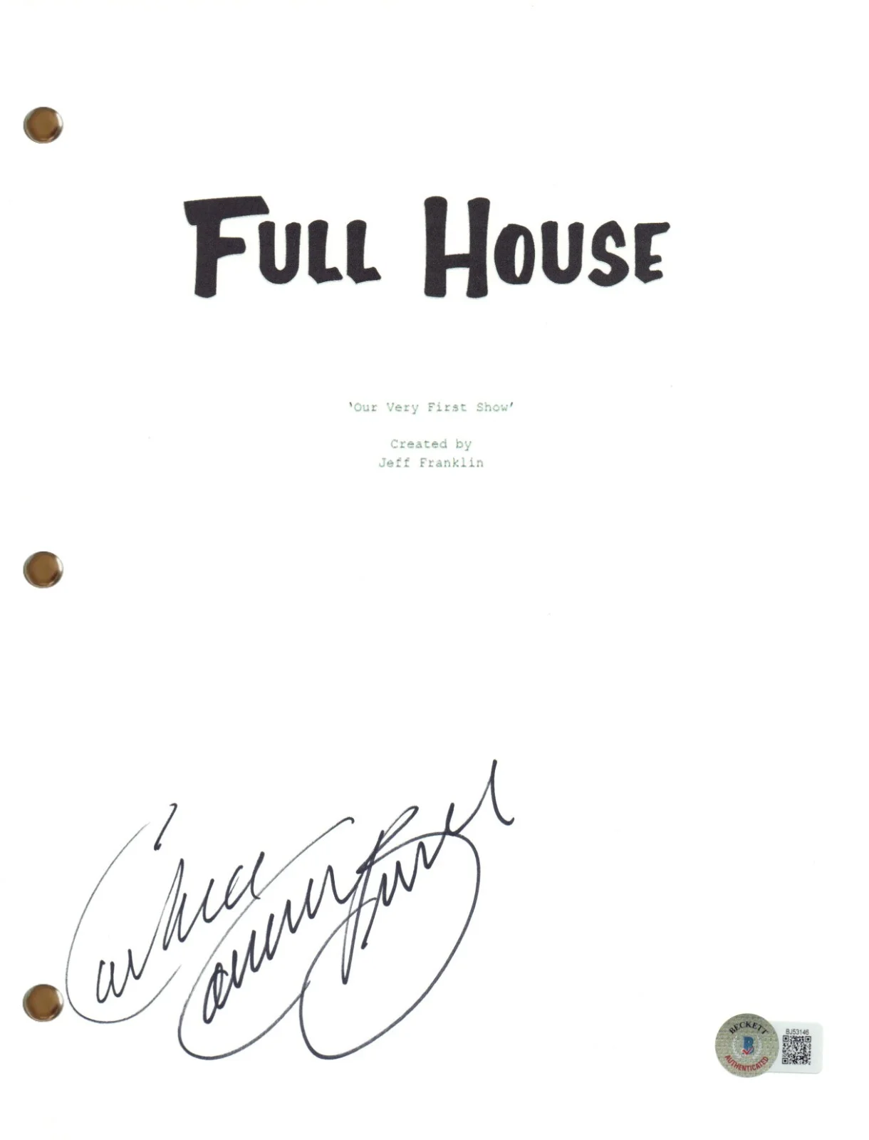 Candace Cameron Bure — Candace Cameron Bure Signed Autograph Full House Pilot Script Screenplay BAS COA, image 2