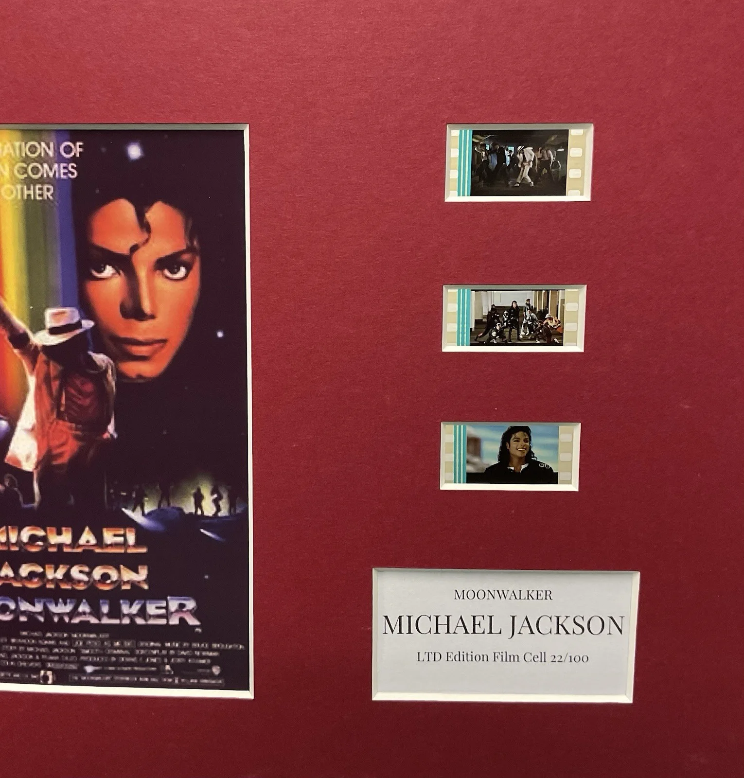 Michael Jackson Moonwalker35mm Film Cell MOUNTED DISPLAY, image 2