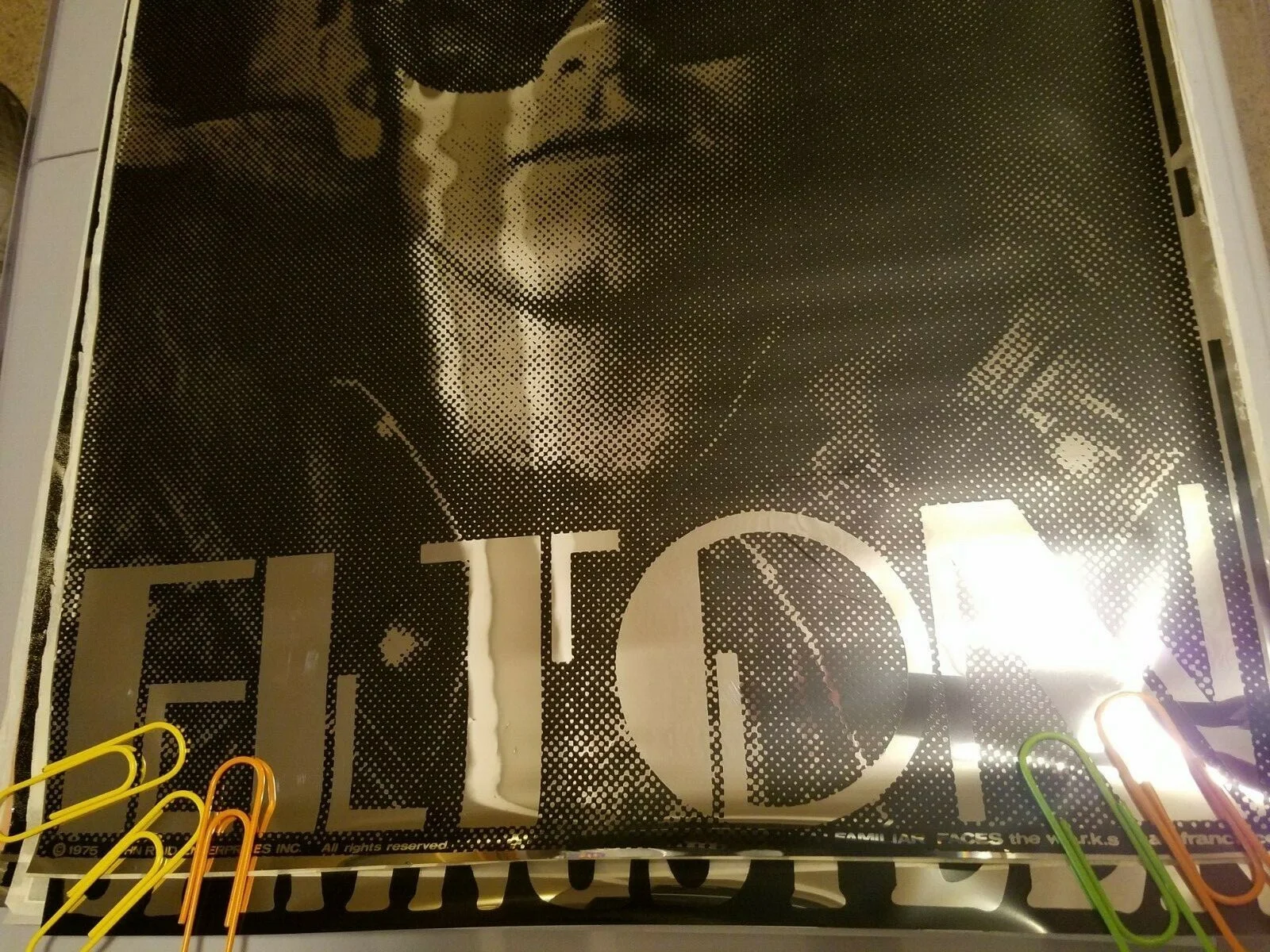 ELTON JOHN PINBALL WIZARD VINTAGE 1975 ROCK n ROLL MYLAR FOIL POSTER -NICE!, изображение 3