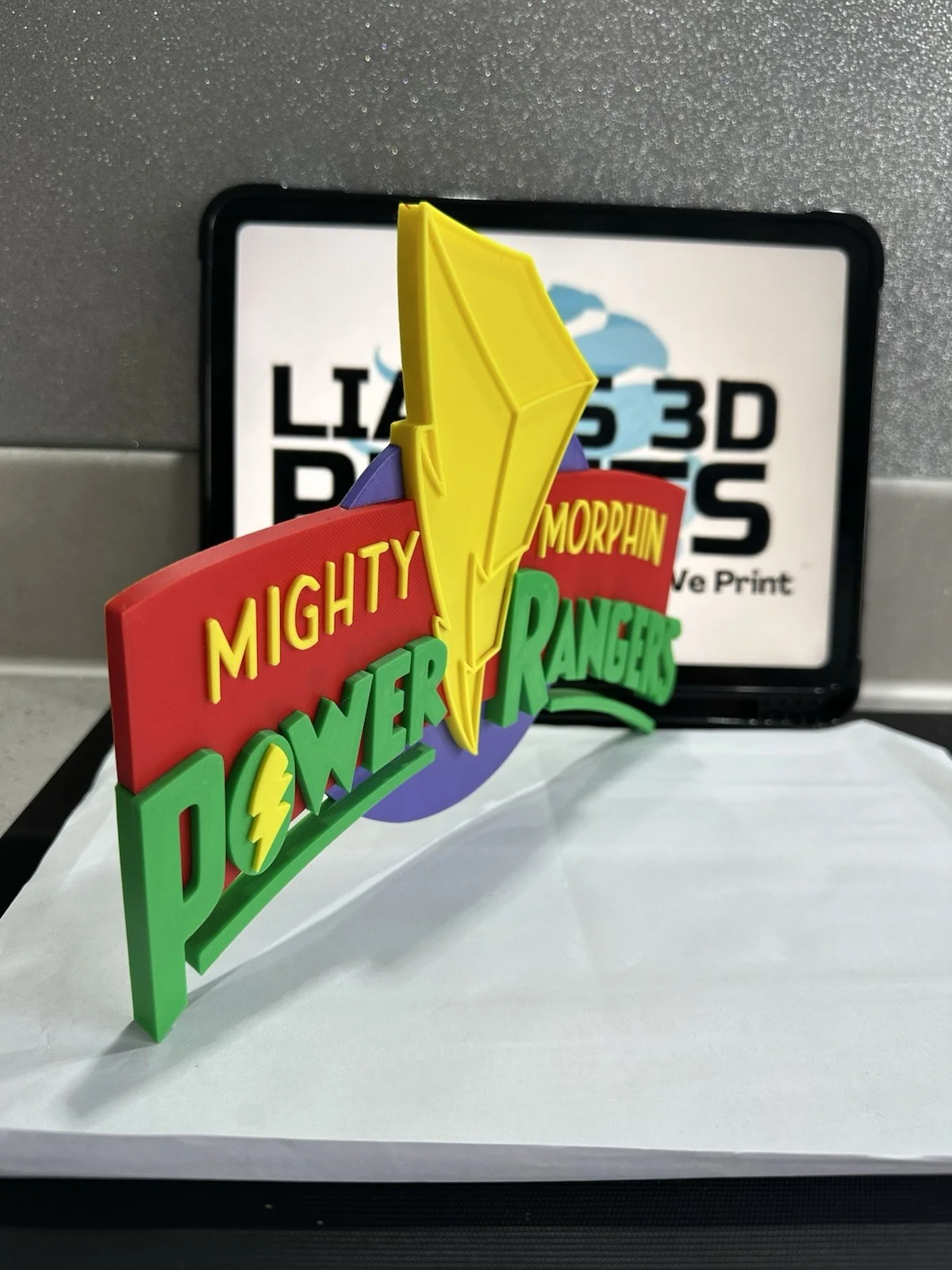 Decorative Mighty Morphin Power Rangers logo Sign Display Pops 3D TV, image 2