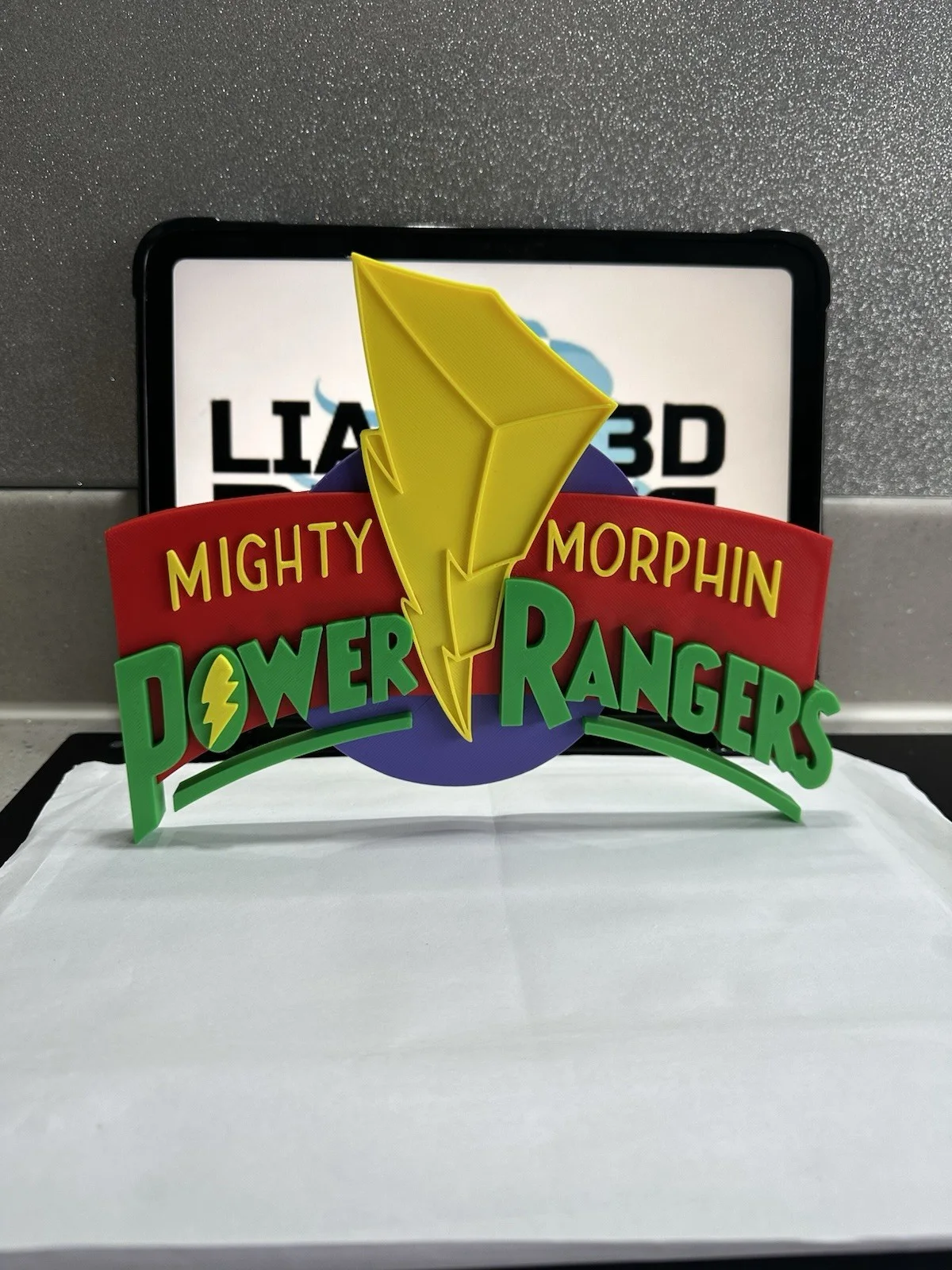 Decorative Mighty Morphin Power Rangers logo Sign Display Pops 3D TV, image 4