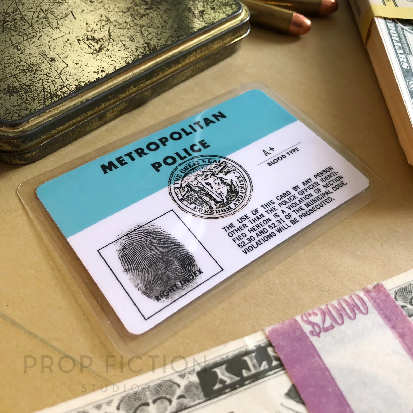 Cobra - Prop 'Marion Cobretti’ Metro Detective Wallet Display ID / Cosplay Card, image 2