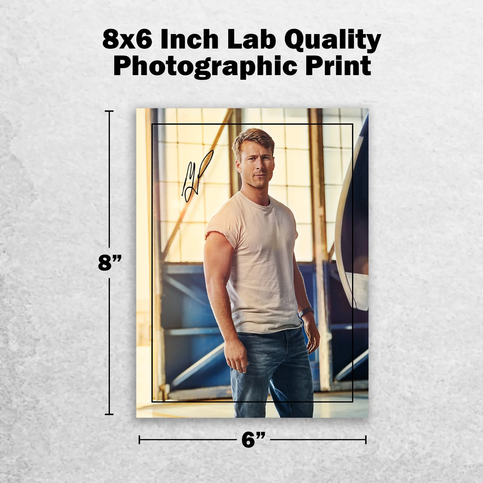 Glen Powell Signed Top Gun Maverick 8x6 Pre Printed Autograph Photo Memorabilia, изображение 2
