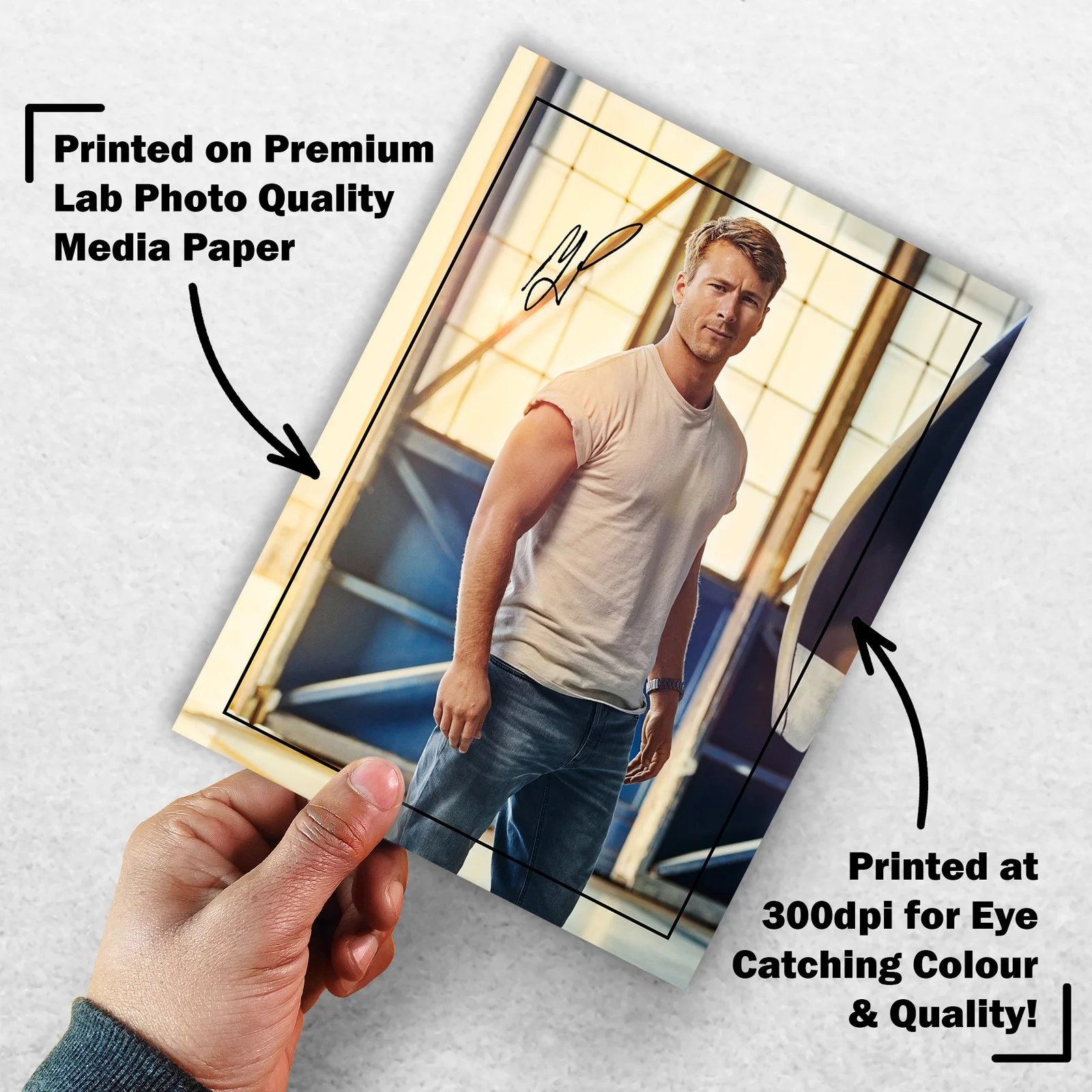 Glen Powell Signed Top Gun Maverick 8x6 Pre Printed Autograph Photo Memorabilia, изображение 3