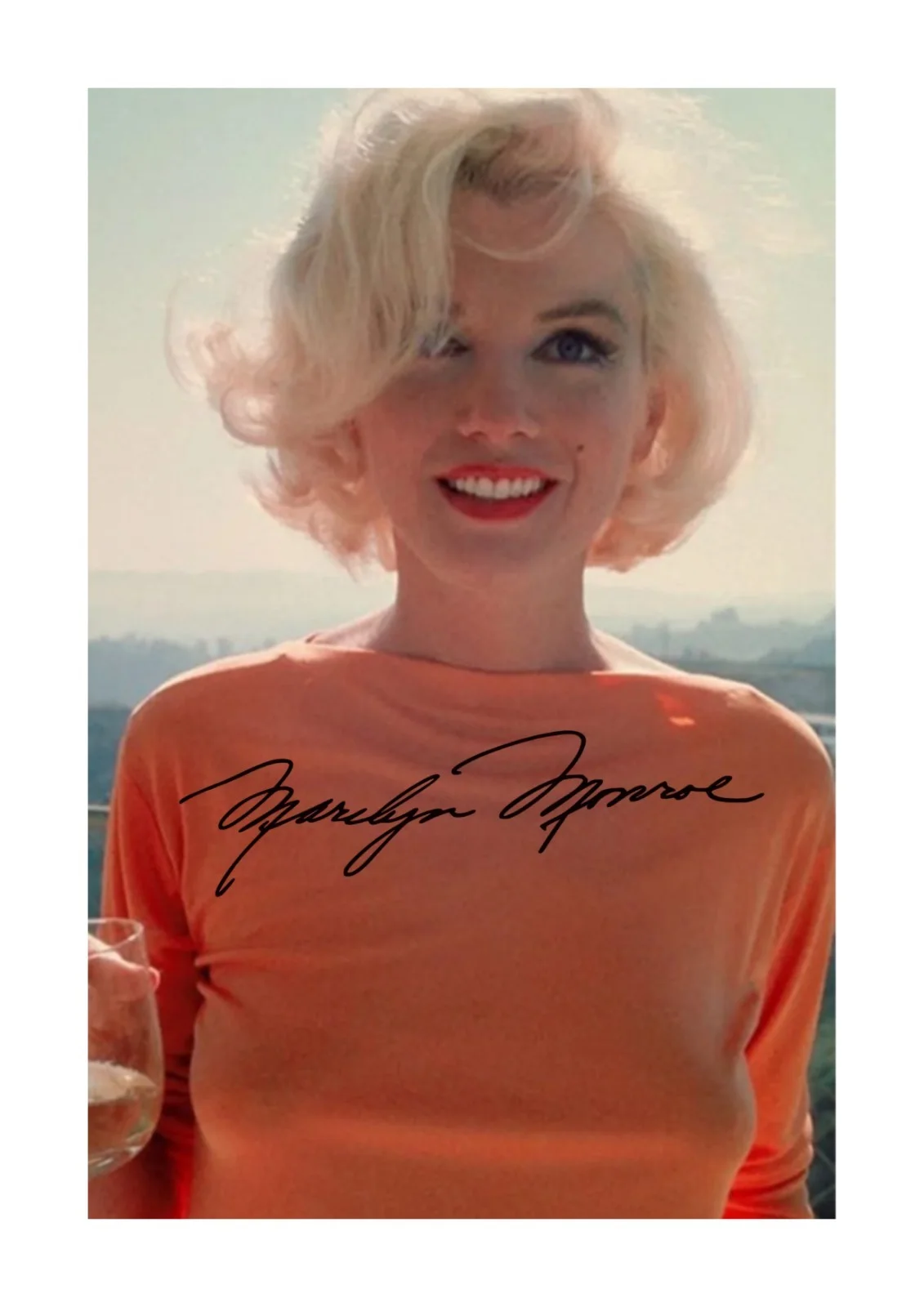 Marilyn Monroe in a revealing red top 2 reproduction A4 poster Choice of frame, изображение 2