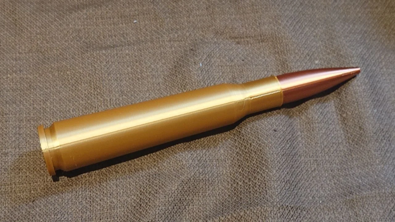 3x 3d printed replica bullets .50 bmg prop lifesize for reenactor cosplay movie, image 3
