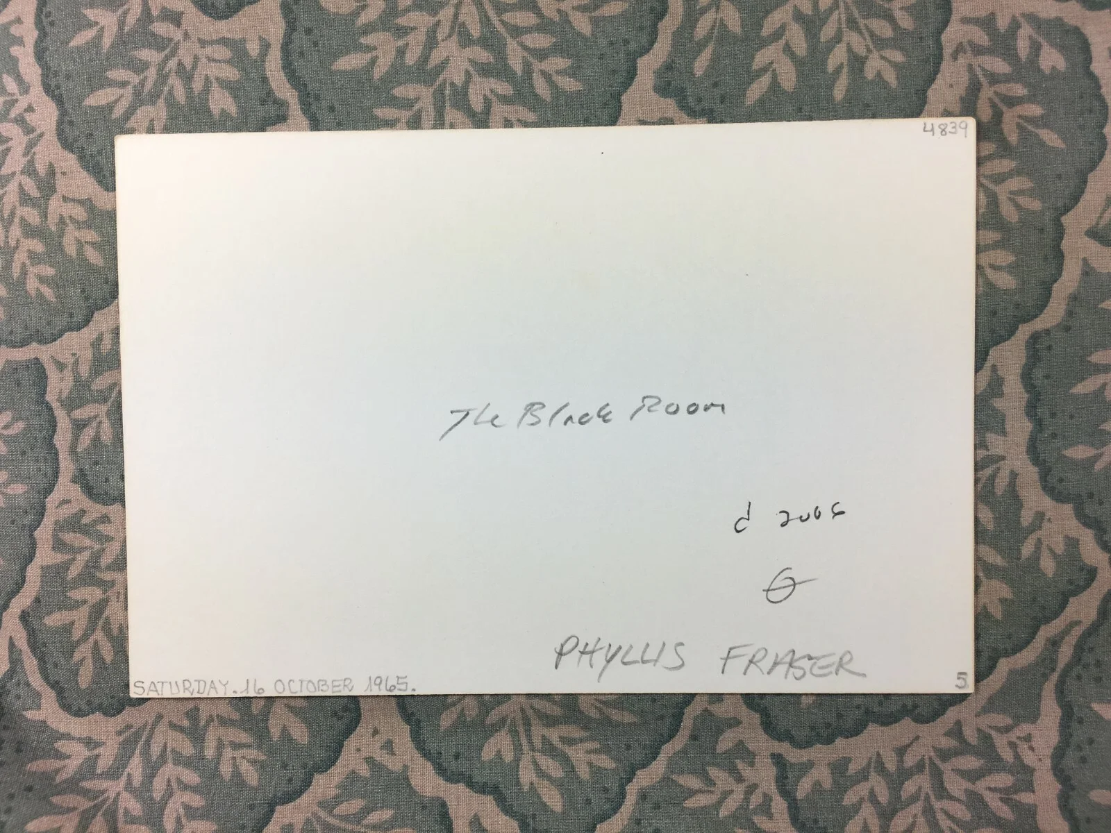 Phyllis Fraser - The Black Room - The Sport Parade- Lucky Devils- Autograph 1965, image 2