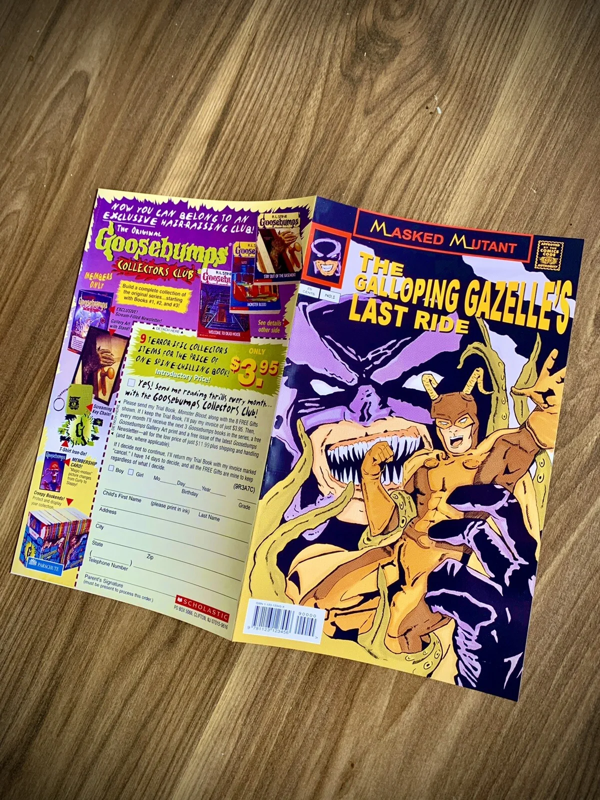 Goosebumps Masked Mutant The galloping gazelles Last Ride Comic Prop Replica, image 2