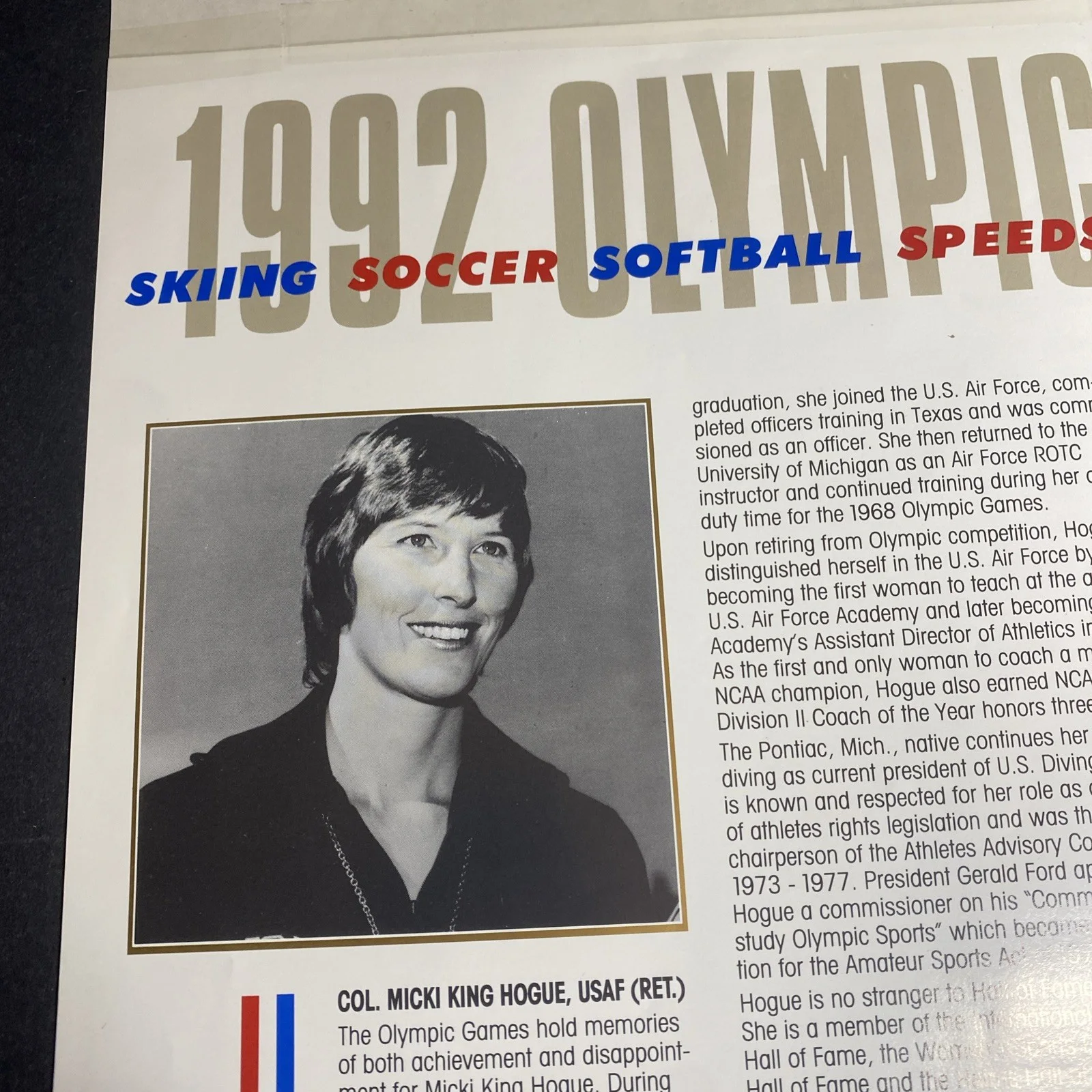 Micki King Hogue: Olympic, Signed Celebrity Photograph 8.5 x 11 Inches / KSK, image 3