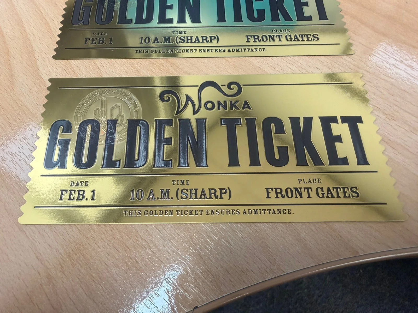 WILLY WONKA GOLDEN TICKET (no chocolate) WONKA TICKETS - 1971 and 2005., image 4