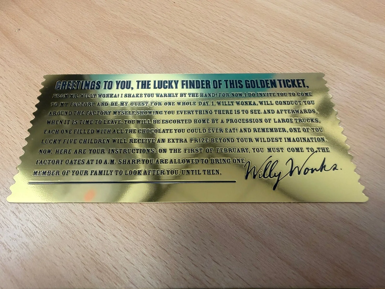 WILLY WONKA GOLDEN TICKET (no chocolate) WONKA TICKETS - 1971 and 2005., image 5