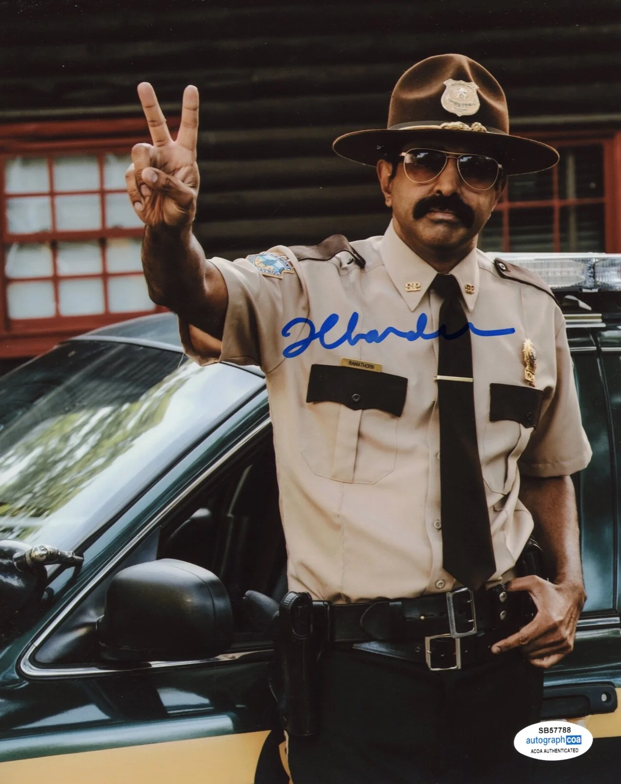 Jay Chandrasekhar — Jay Chandrasekhar signed photo 8x10 proof ACOA autographed Super Troopers, image 2