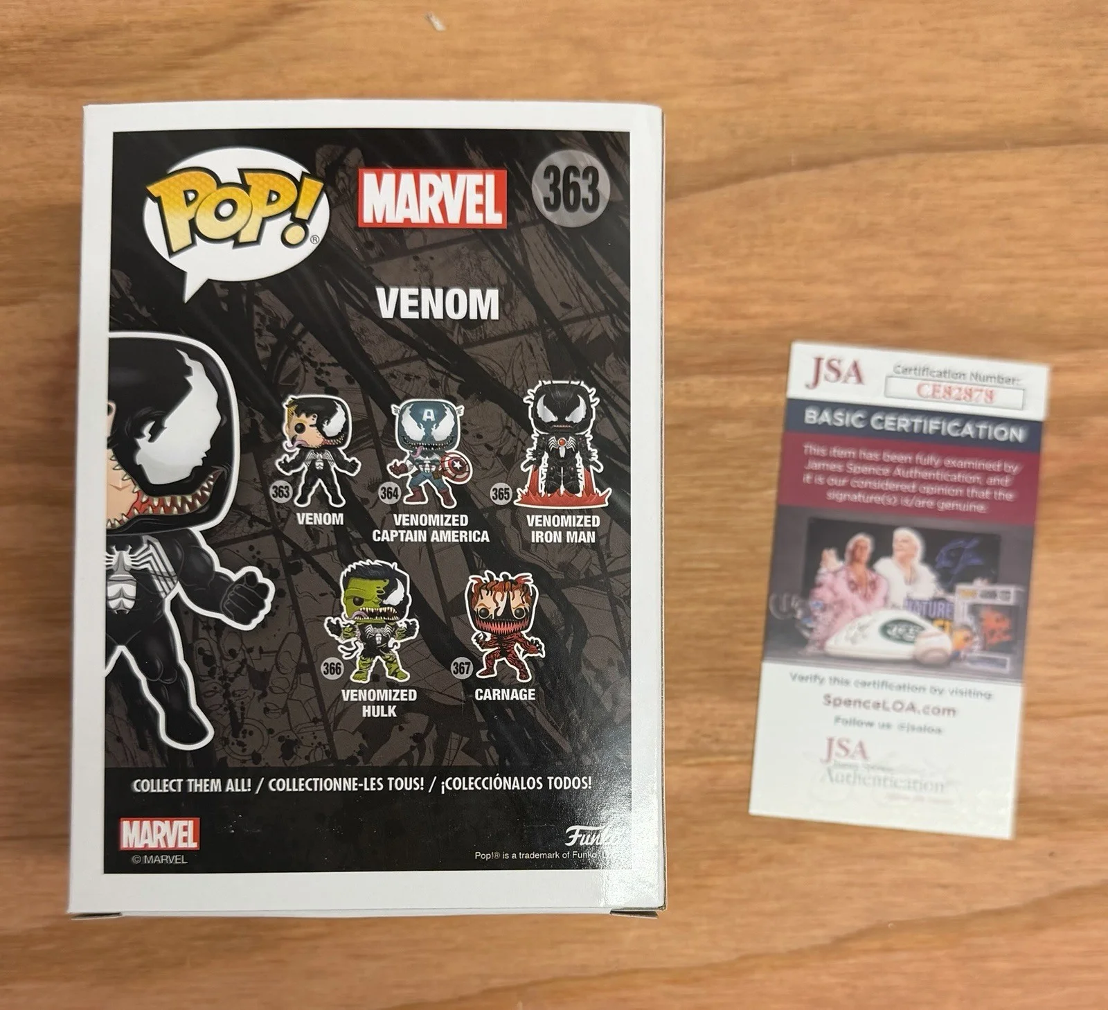 Tom Hardy — Tom Hardy Signed Venom Funko Pop 363 Marvel Authentic Autograph JSA COA Bane, image 5