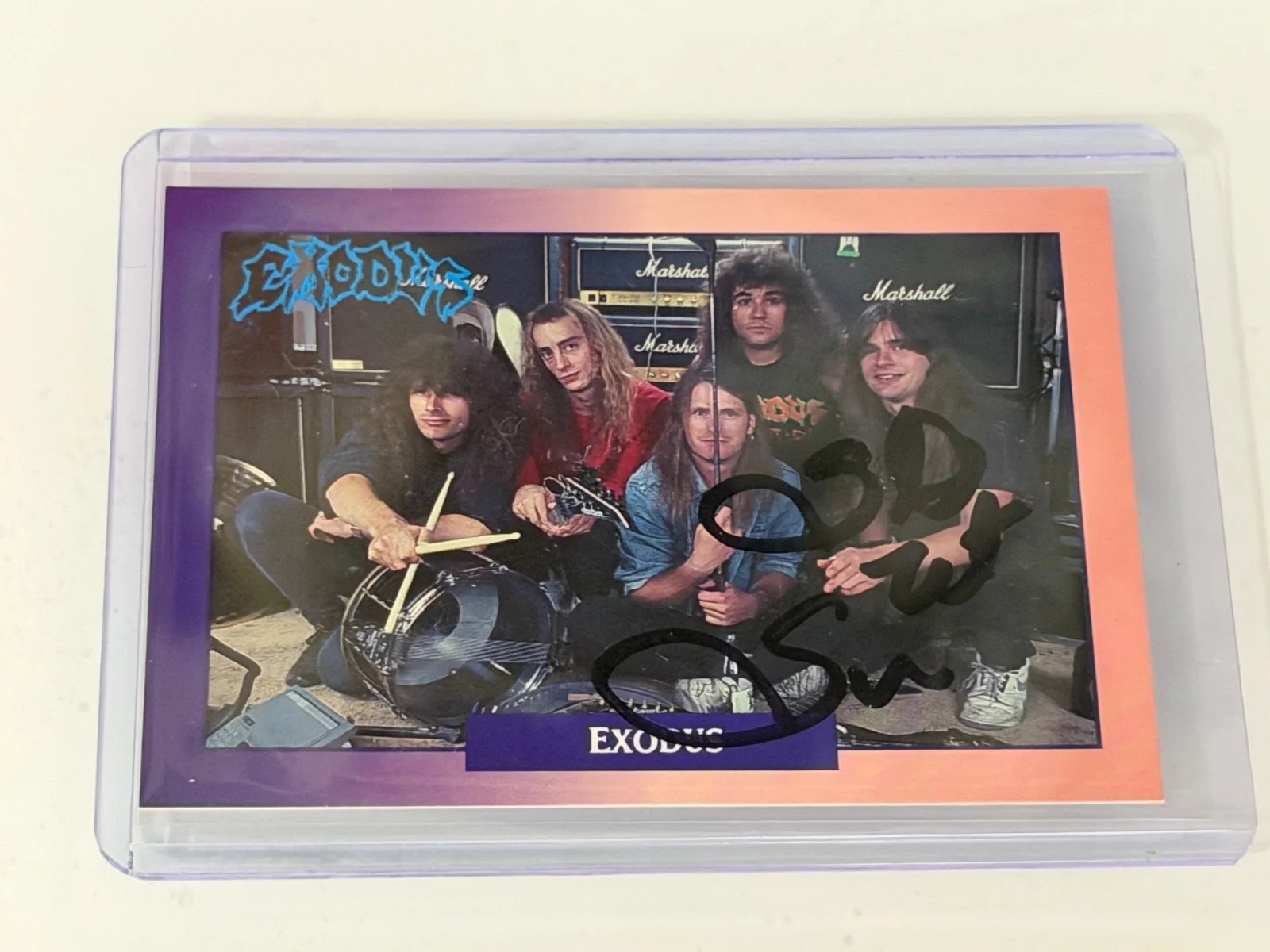 STEVE ZETRO SOUZA of EXODUS SIGNED 1991 BROCKUM ROCK CARD #166, изображение 3