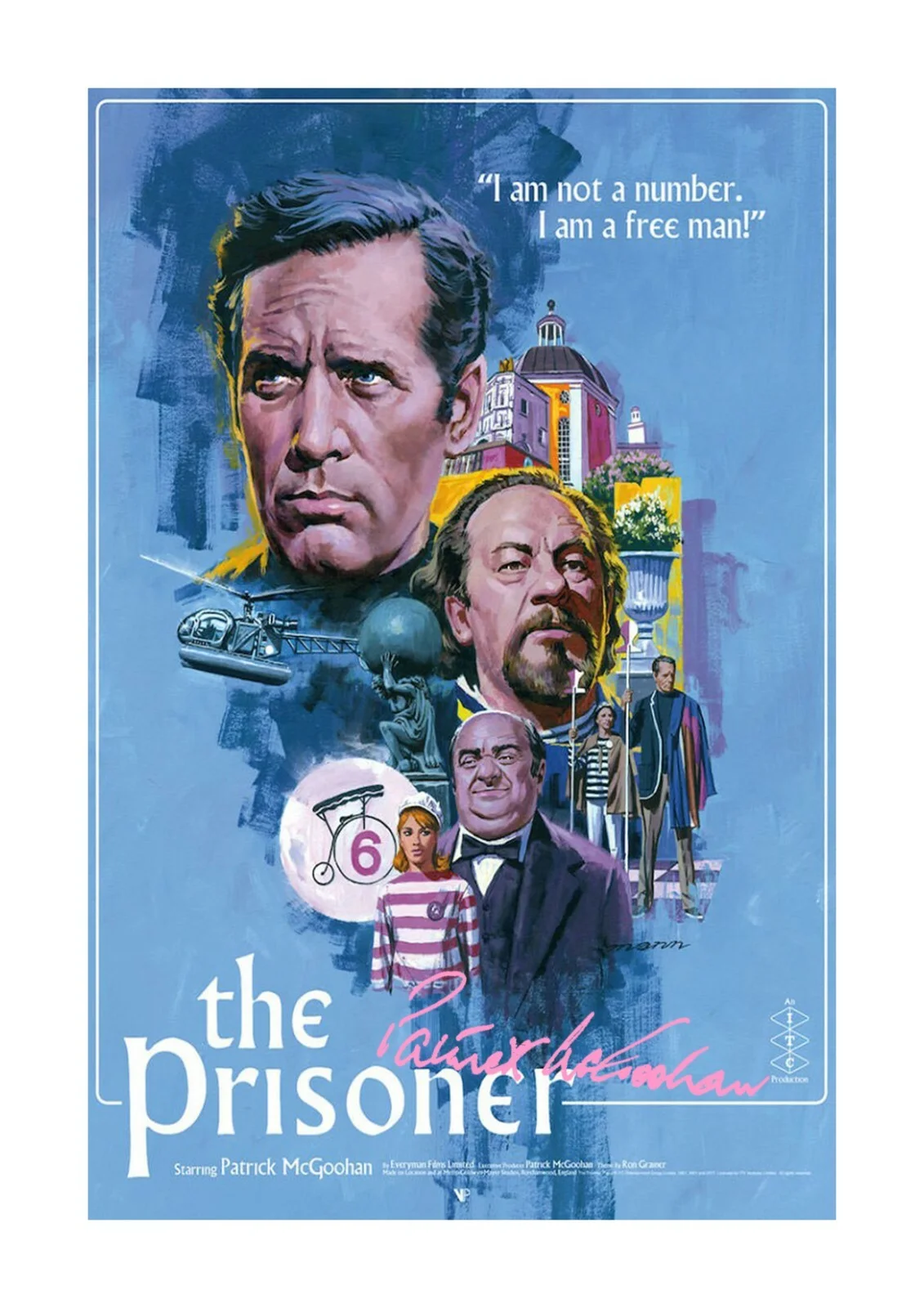 The Prisoner 1 Patrick McGoohan A4 reproduction autograph poster choice of frame, image 2