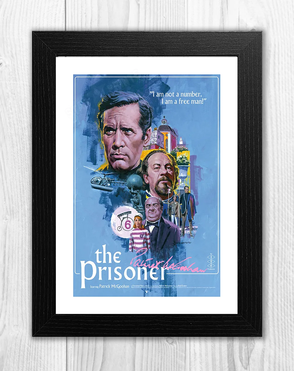 The Prisoner 1 Patrick McGoohan A4 reproduction autograph poster choice of frame, image 3