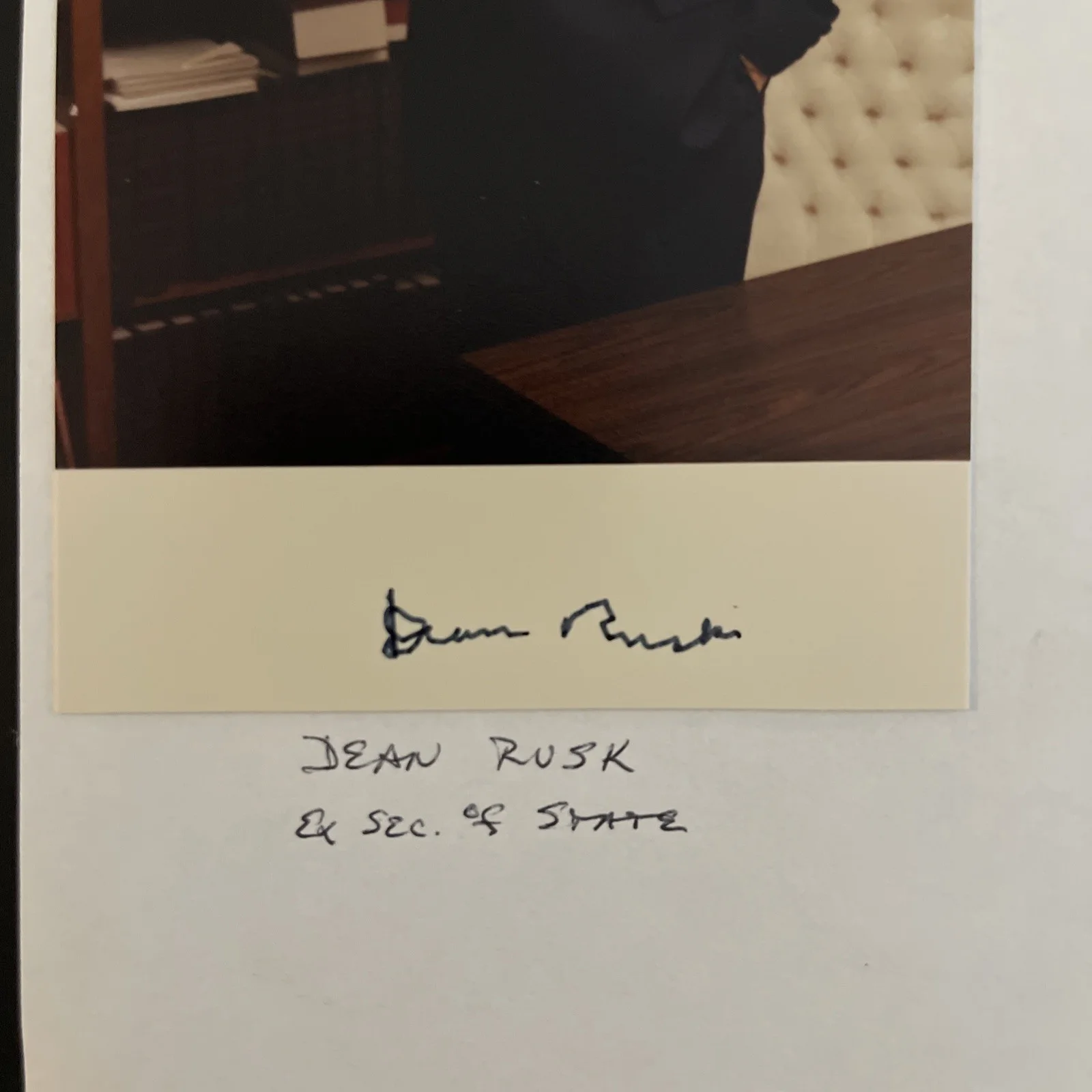 Sec Of State Dean Rusk: Hand Signed Political Leader Photograph 3 x 5 “ / KSK, image 2