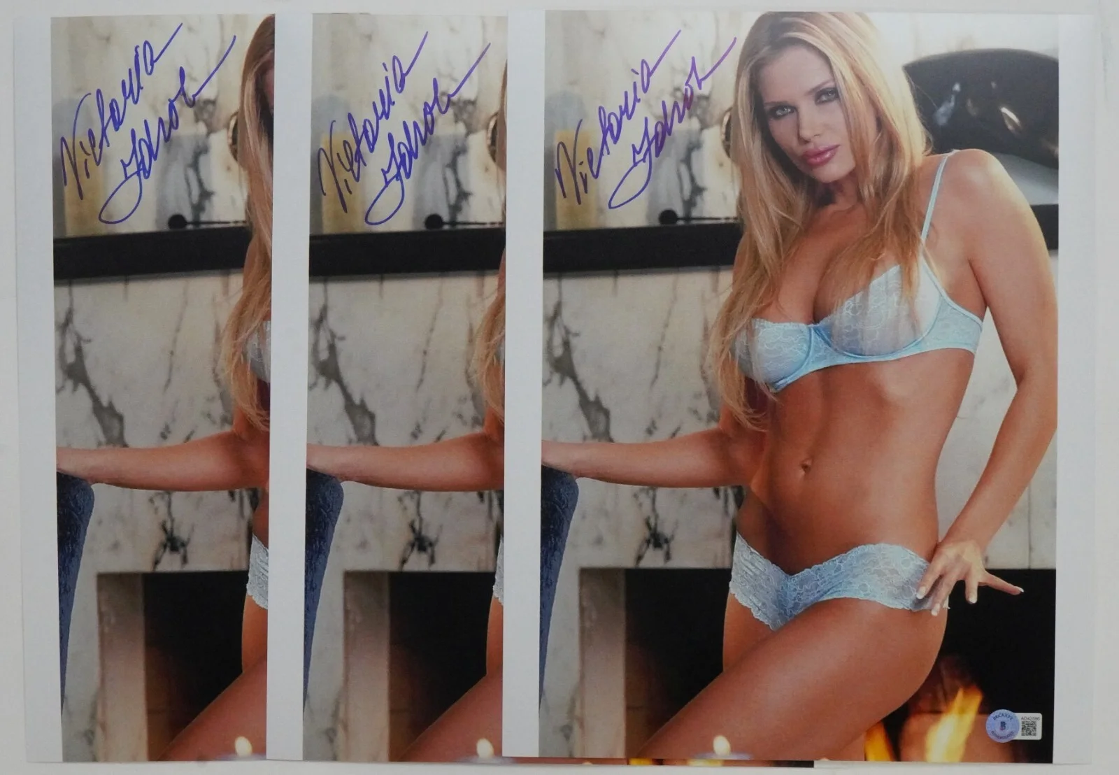 Victoria Zdrok — Victoria Zdrok Signed 11x14 Photo BAS COA Playboy Penthouse Picture Autograph C, изображение 3