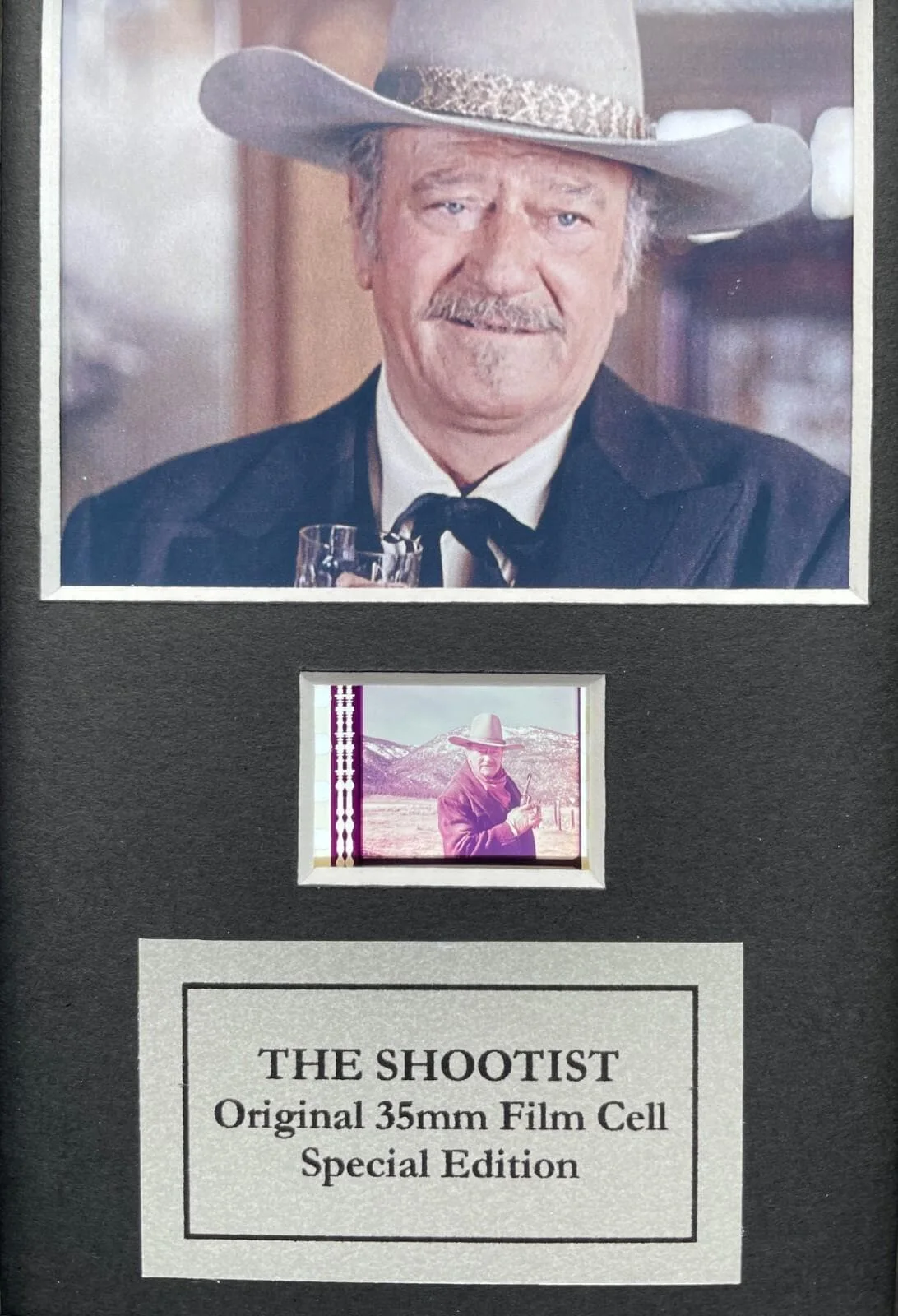 John Wayne Original Mini 35mm Film Cells set within Quality Wood Frame + COA, image 2
