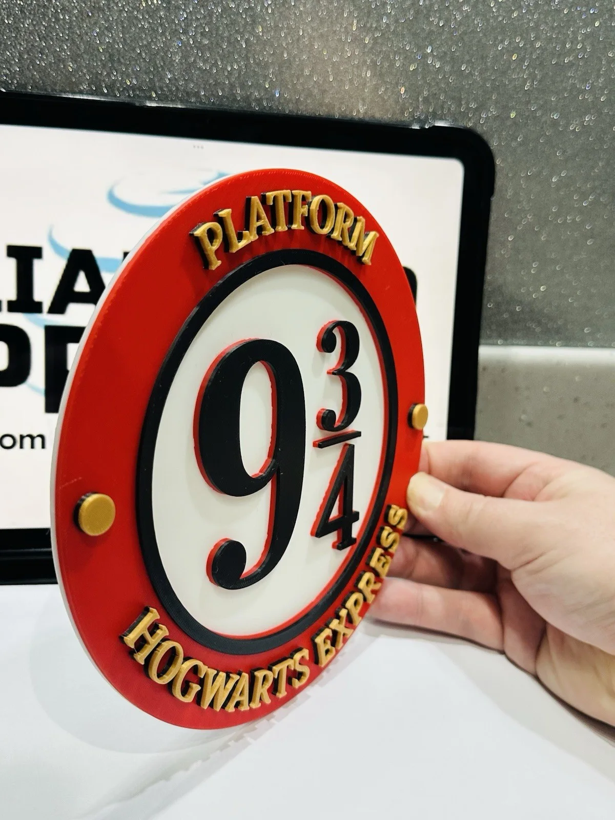Decorative Platform 9 3/4 Harry Potter logo Sign Display Pops Wall Plaque Room, image 2