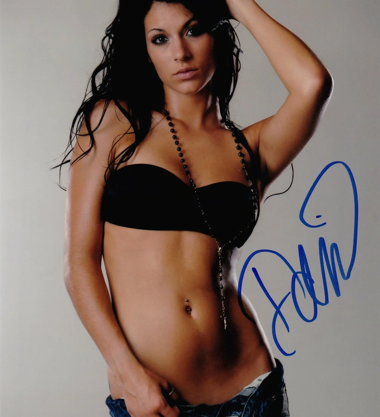 DREENA DiMAGGIO hand-signed SEXY UNBUTTONED SHORTS 8x10 w/ in-person UACC RD COA, изображение 2