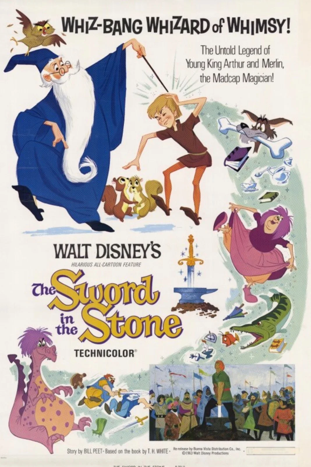 Walt Disney's The Sword In The Stone 1963 Very Rare Unmounted 35mm Film Cells, изображение 2