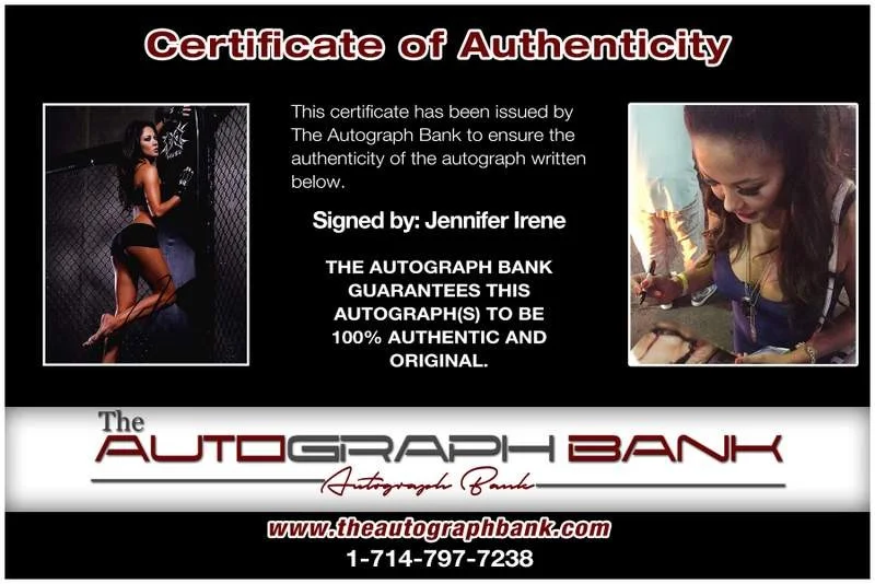 Jennifer Irene — Jennifer Irene authentic signed model 8x10 photo W/Cert Autographed A0017, image 2