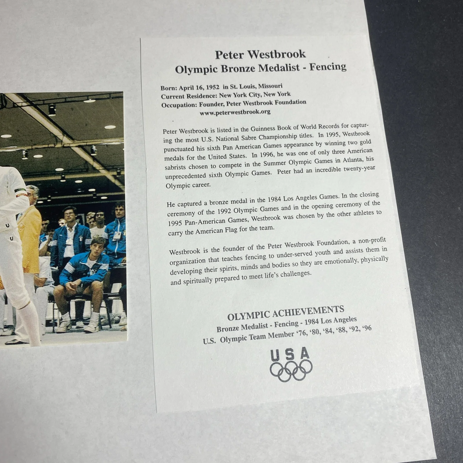 Peter Westbrook: Olympic, Signed Celebrity Photograph 4 x 6 Inches / KSK, image 4
